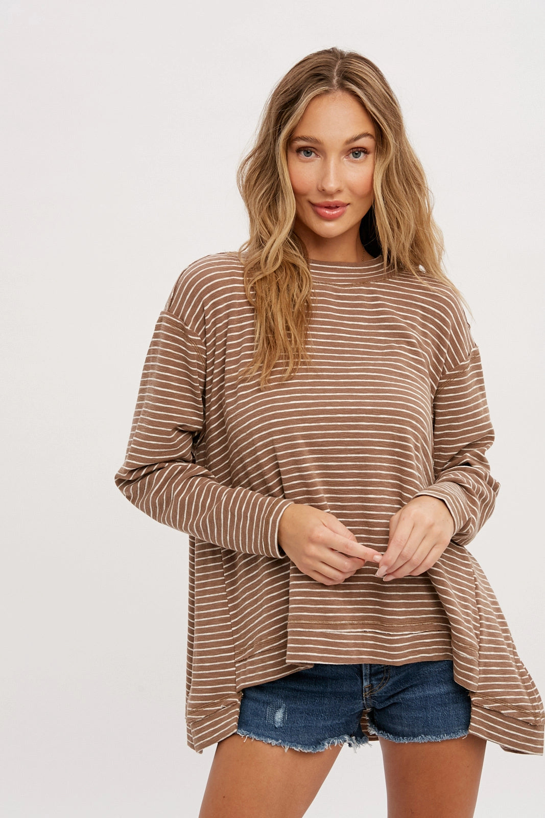 Crewneck Slouchy Stripe Top
