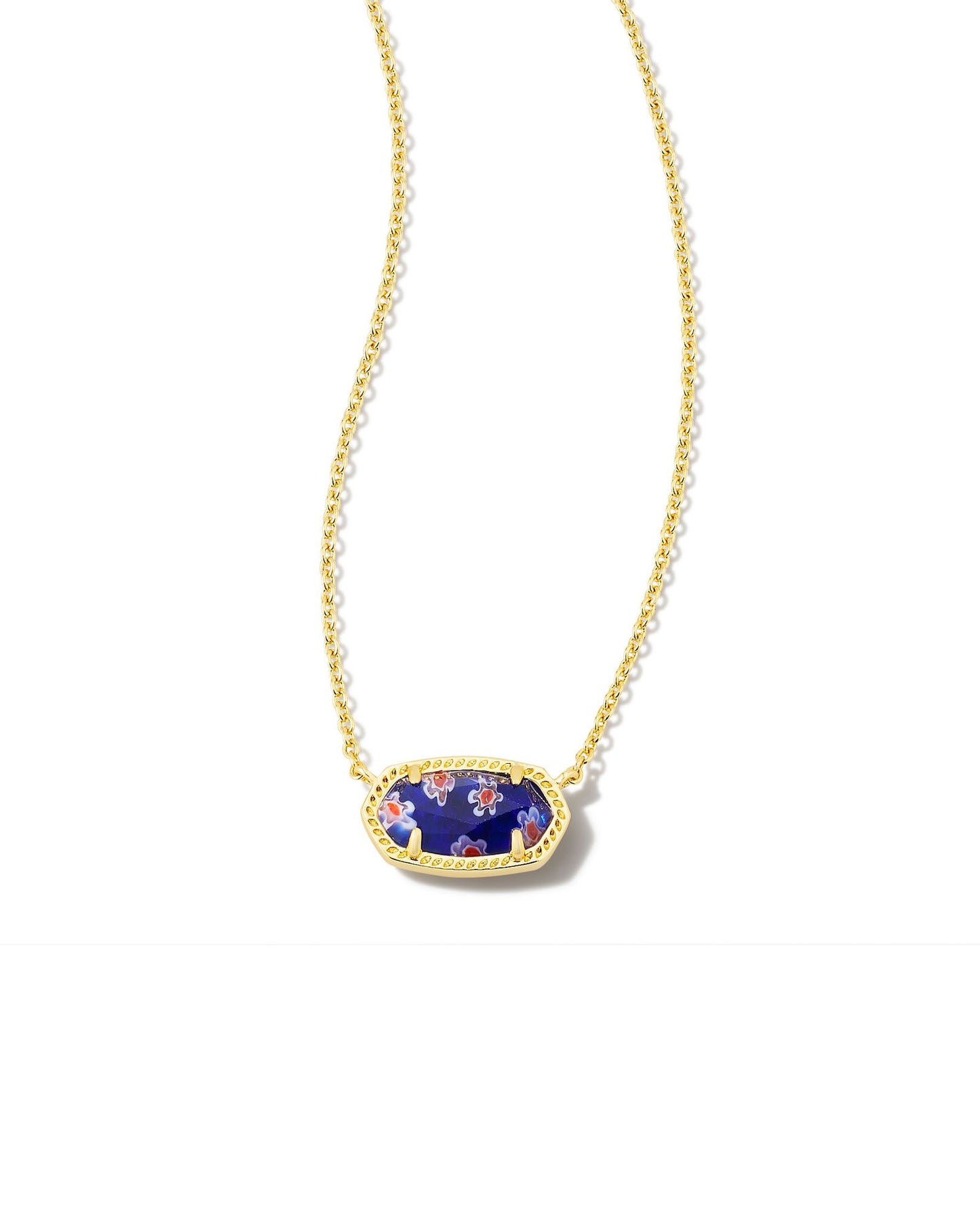 Elisa Necklace | Gold & Cobalt Blue Mosaic