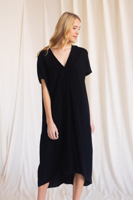 V-Neck Linen Dress