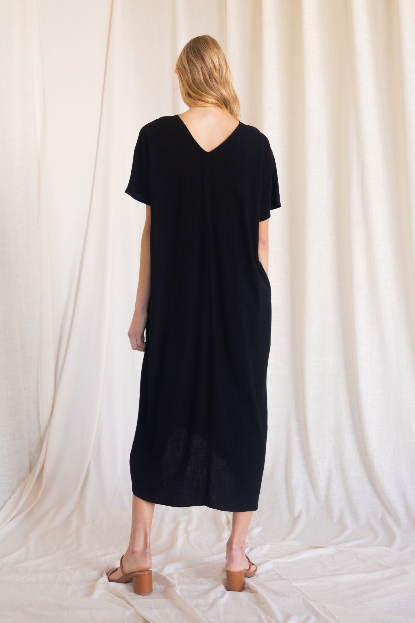 V-Neck Linen Dress