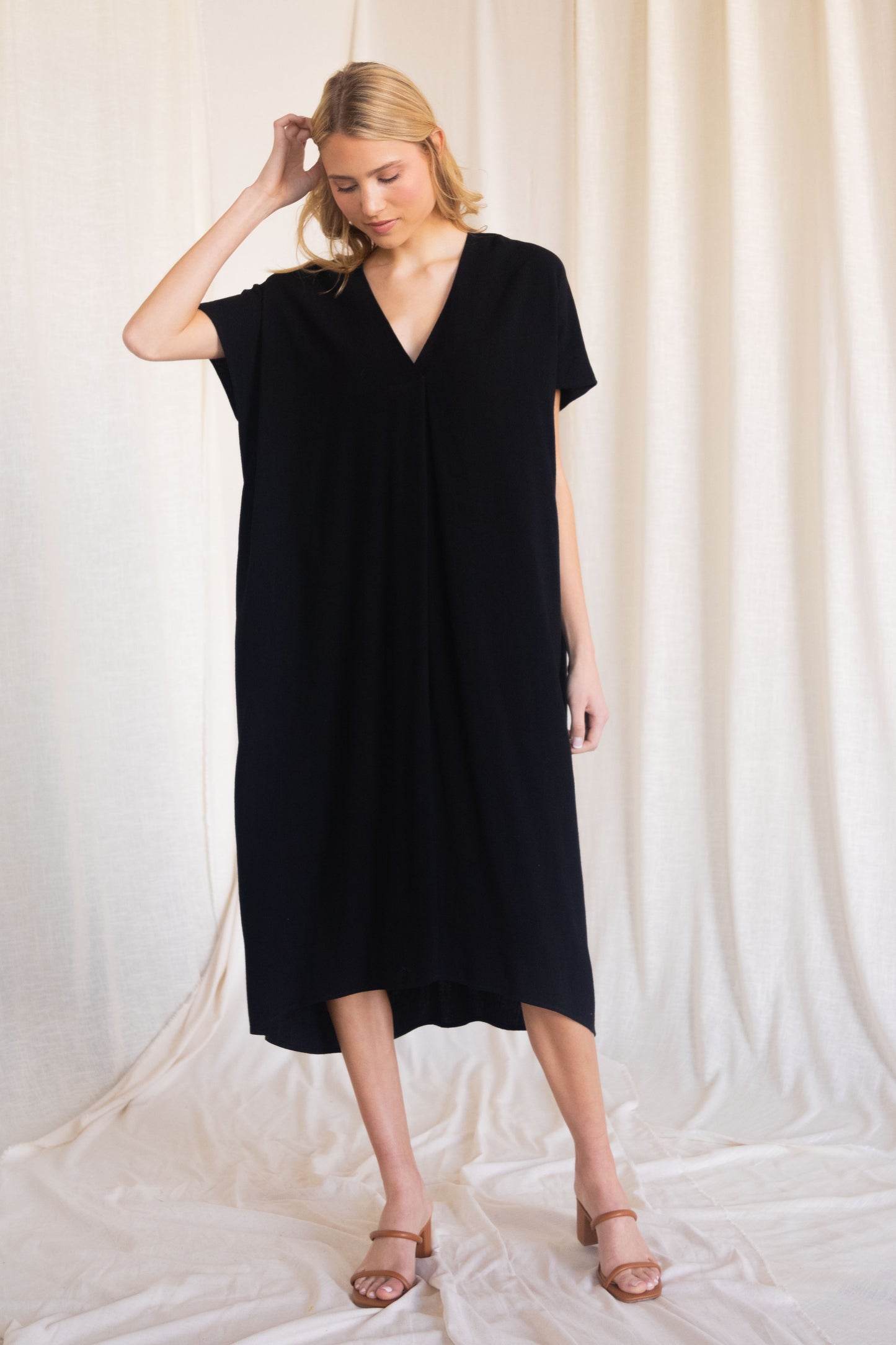 V-Neck Linen Dress