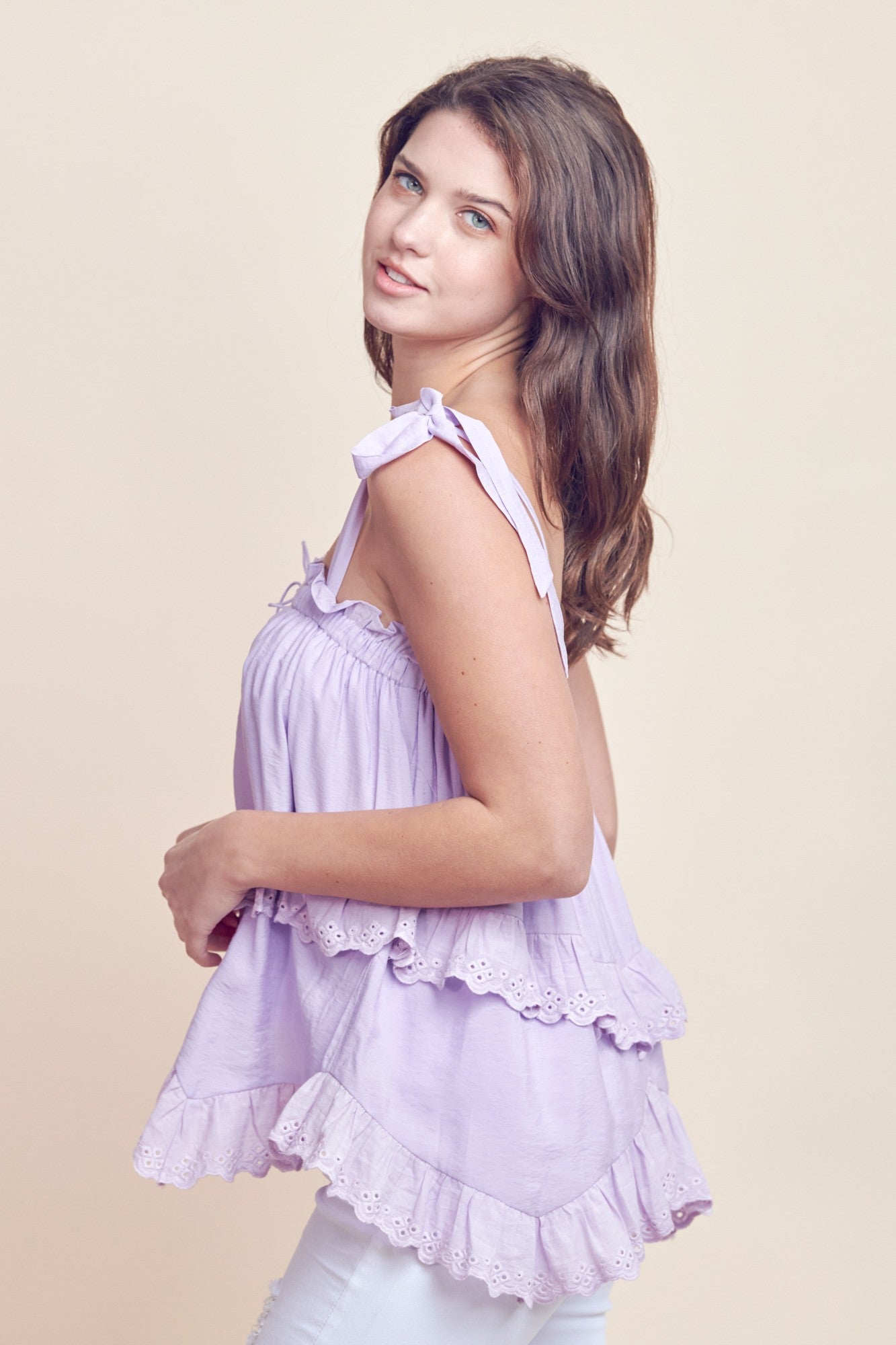 Square Neckline Tiered Top