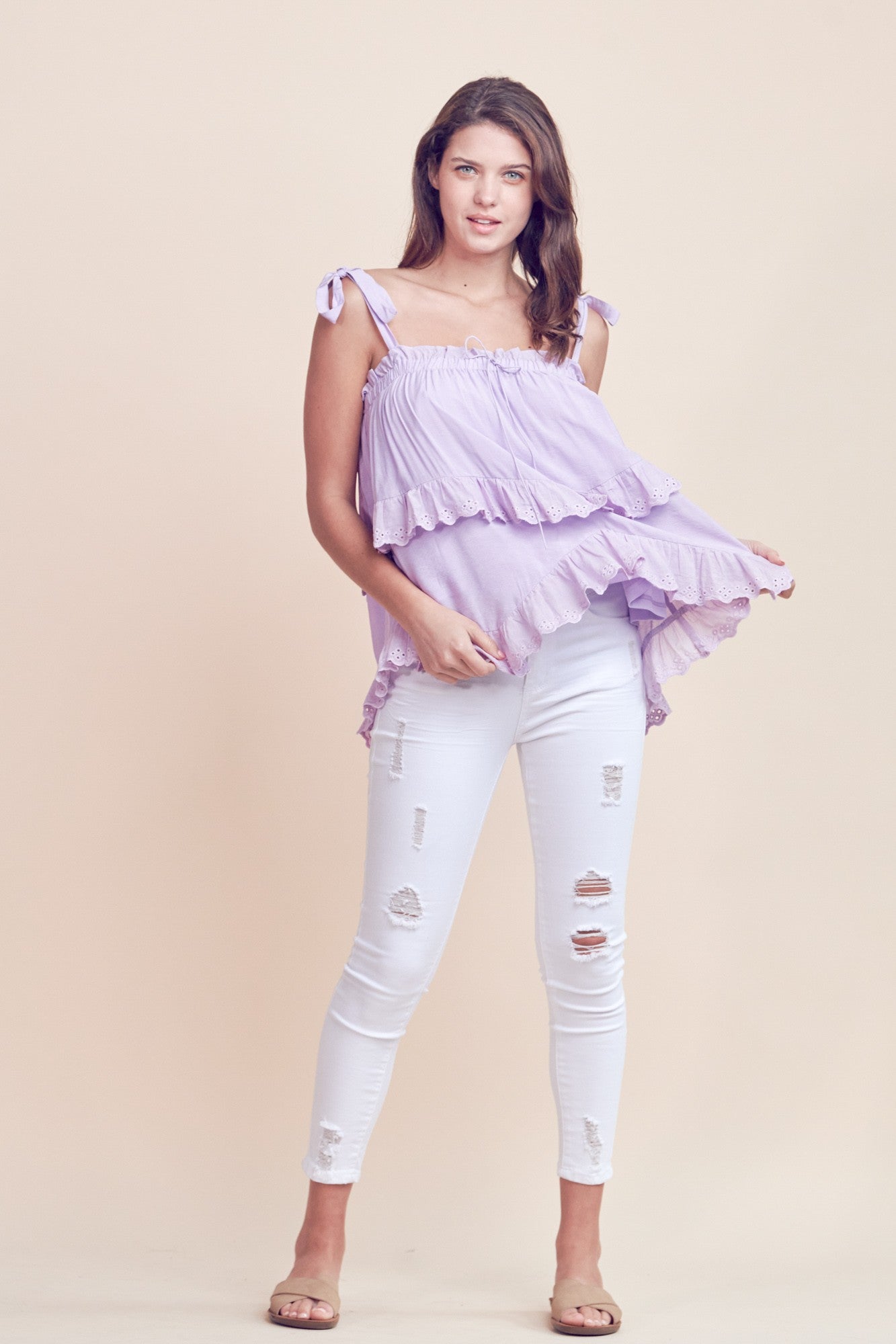 Square Neckline Tiered Top