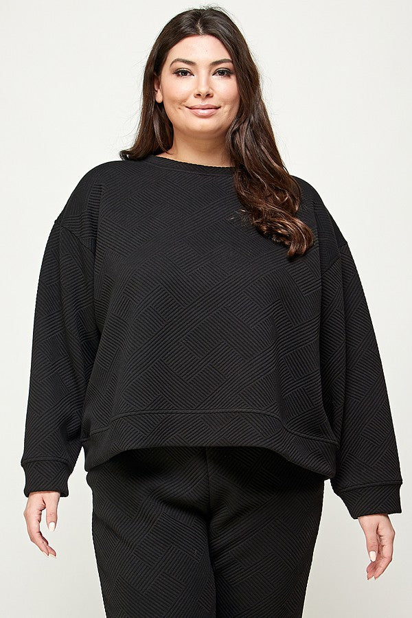 Plus | Textured Sweatshirts Lounge Wear Top