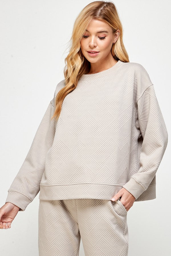 Textured Sweatshirts Lounge Wear Top