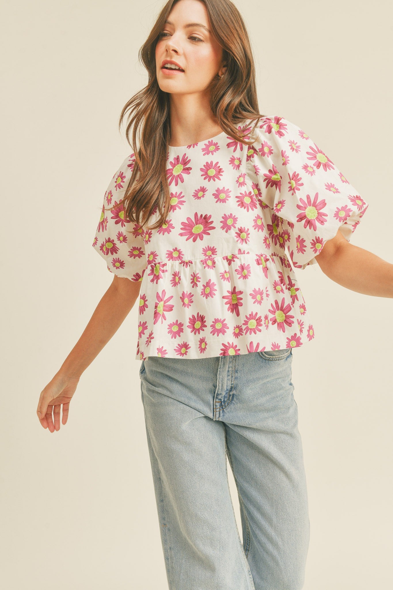 Mulberry Bubble Sleeve Top