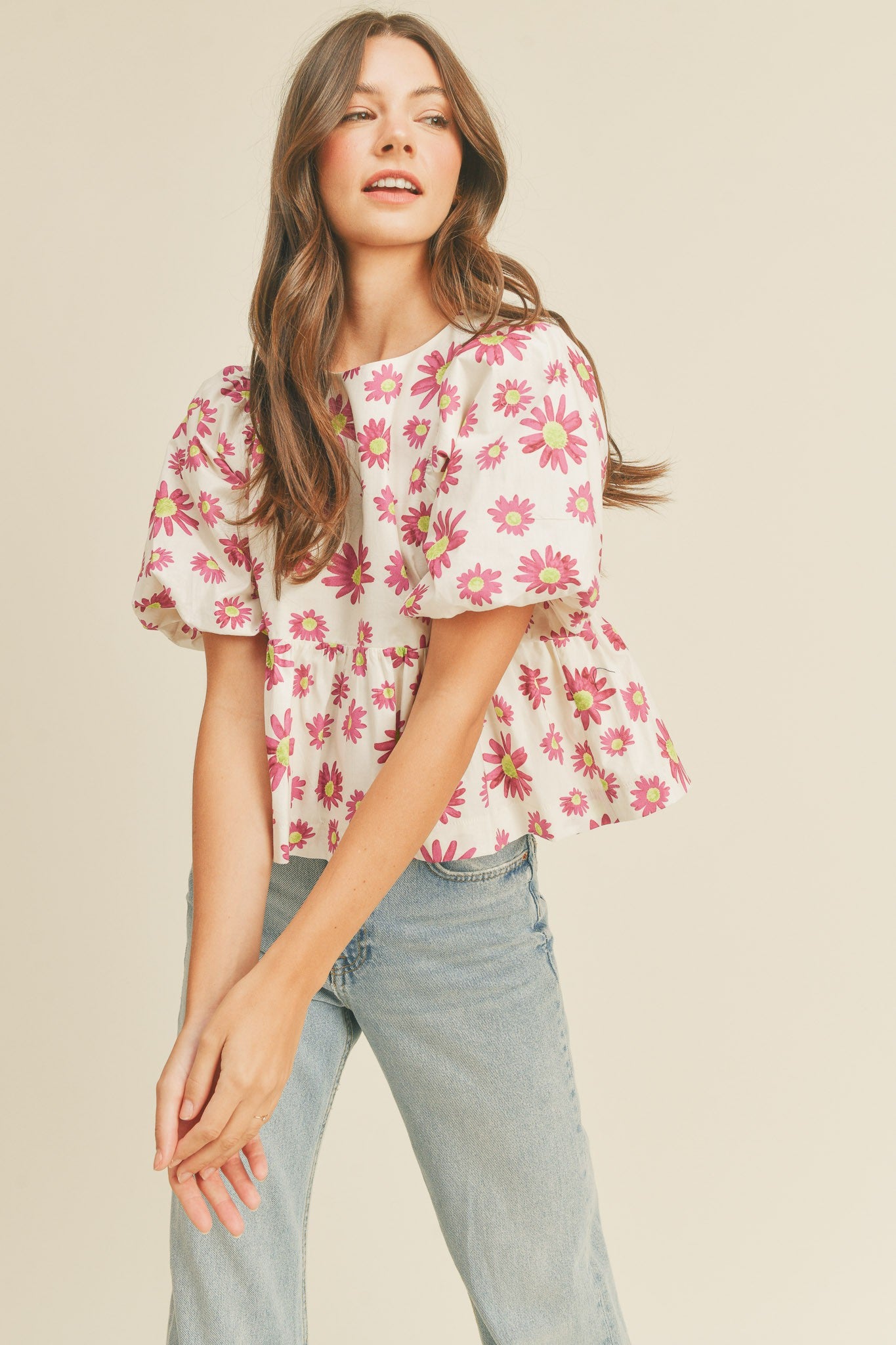 Mulberry Bubble Sleeve Top