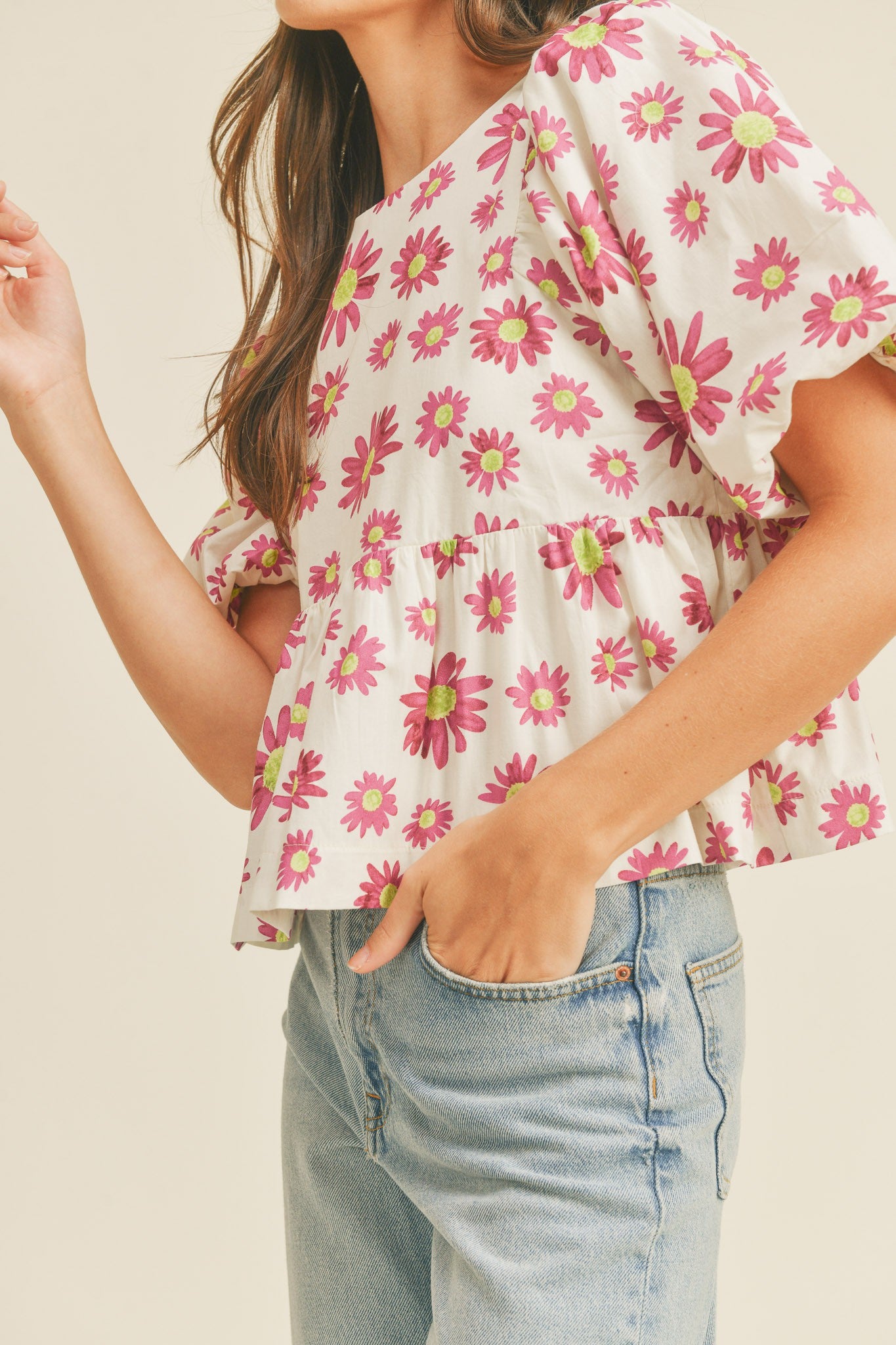 Mulberry Bubble Sleeve Top