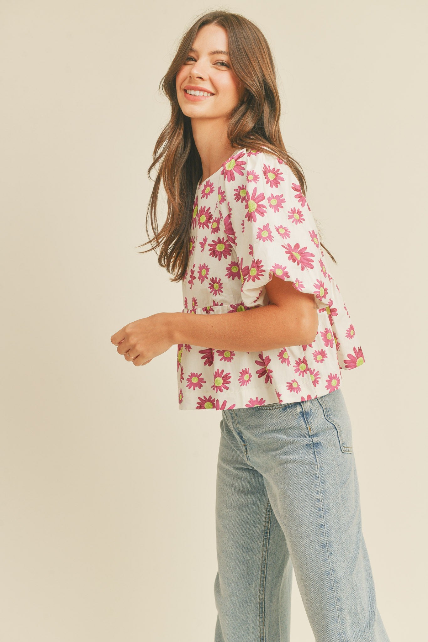 Mulberry Bubble Sleeve Top