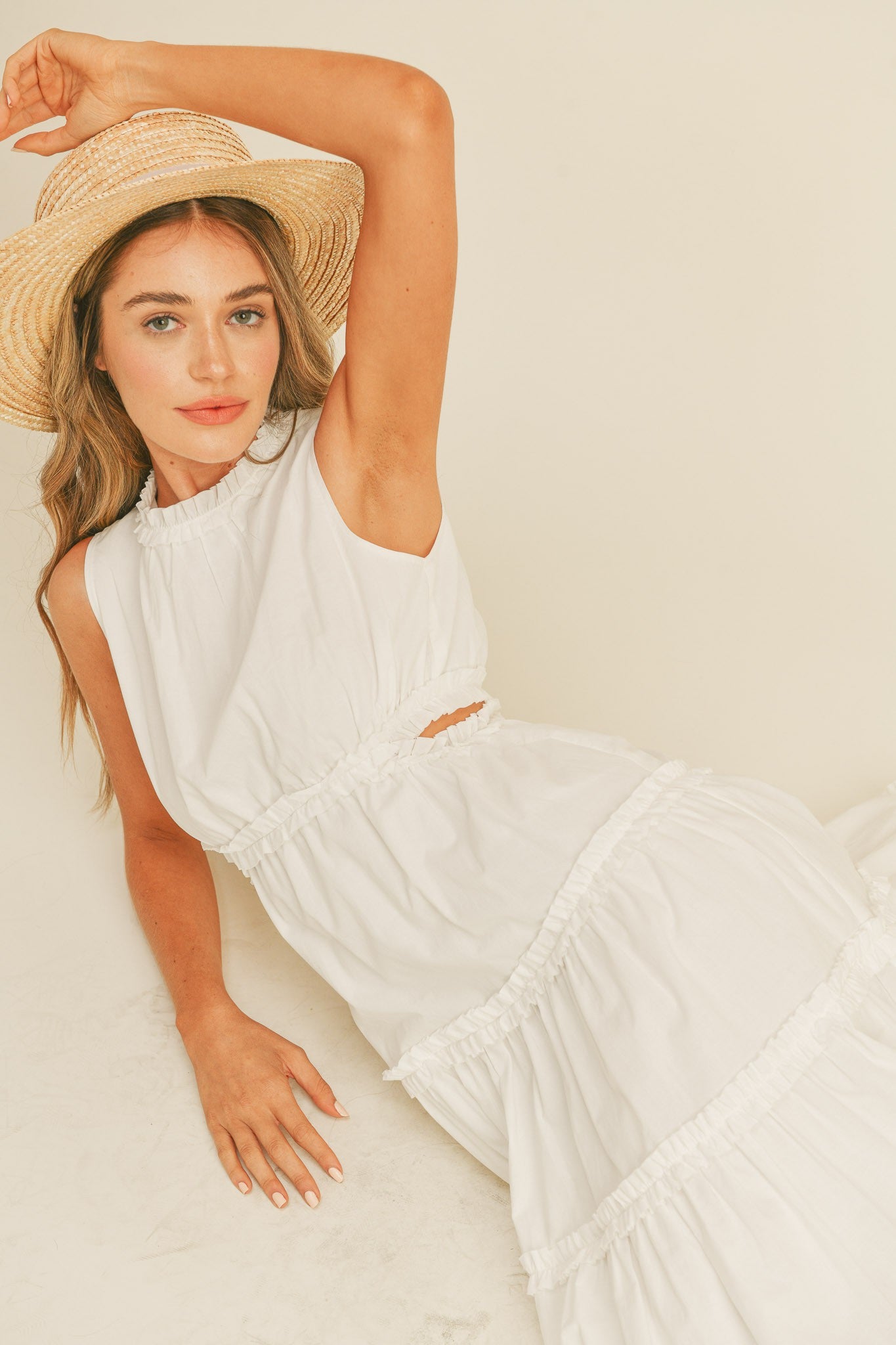 Ruffled Tiered Cutout Dress