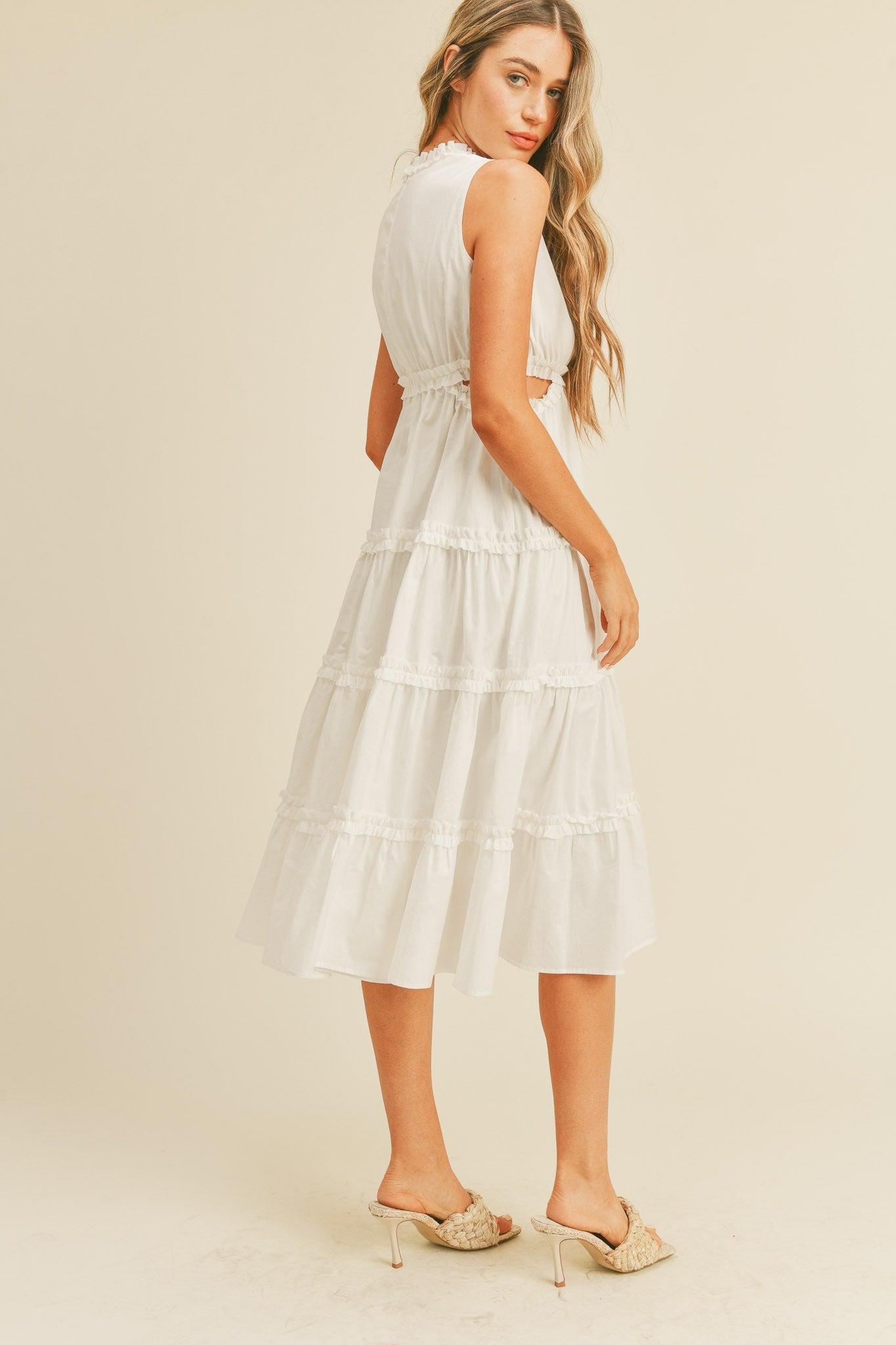 Ruffled Tiered Cutout Dress
