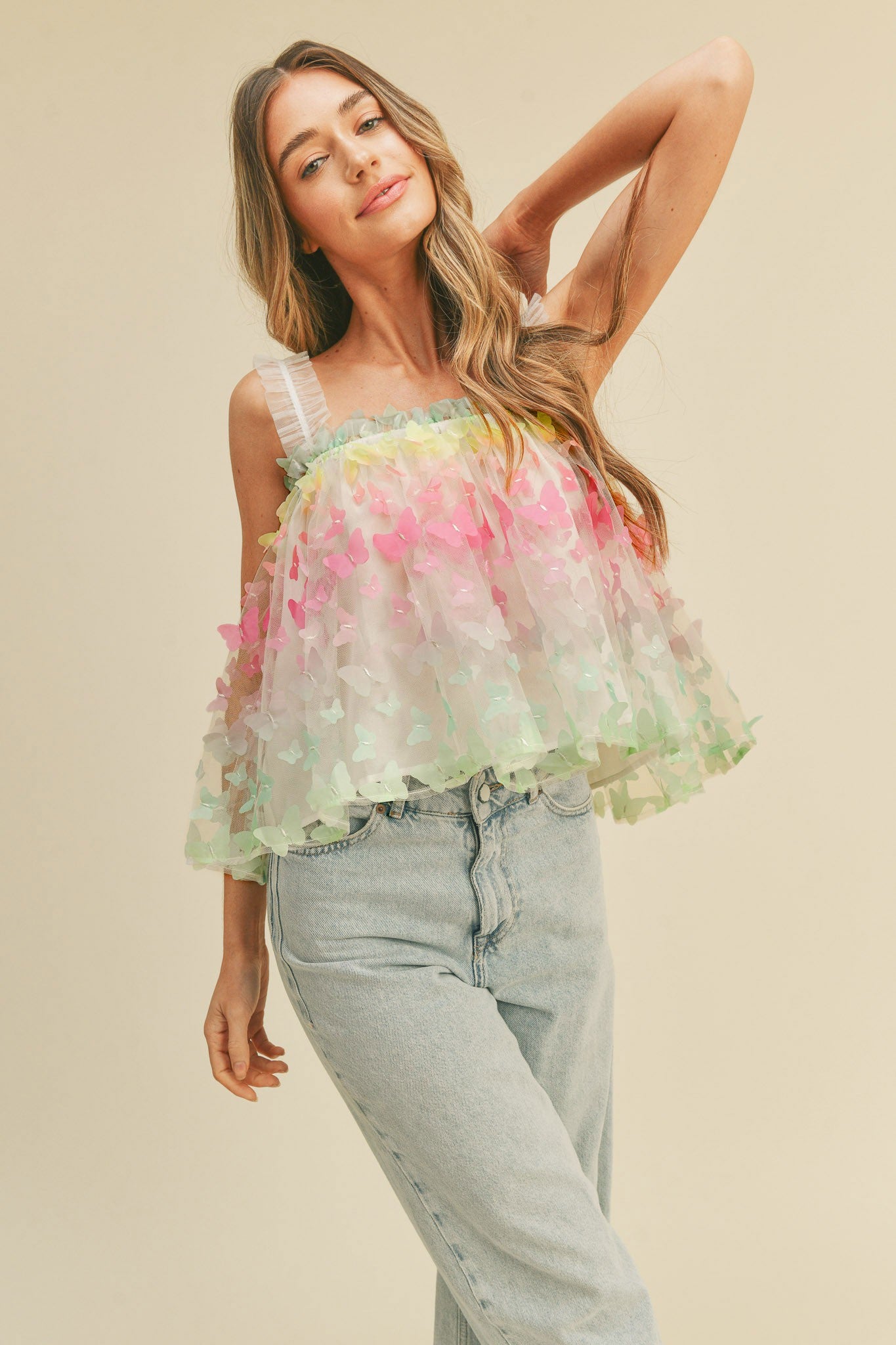3D Ombre Butterfly Top
