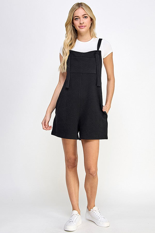 Plus | Textured Short Overall Pants