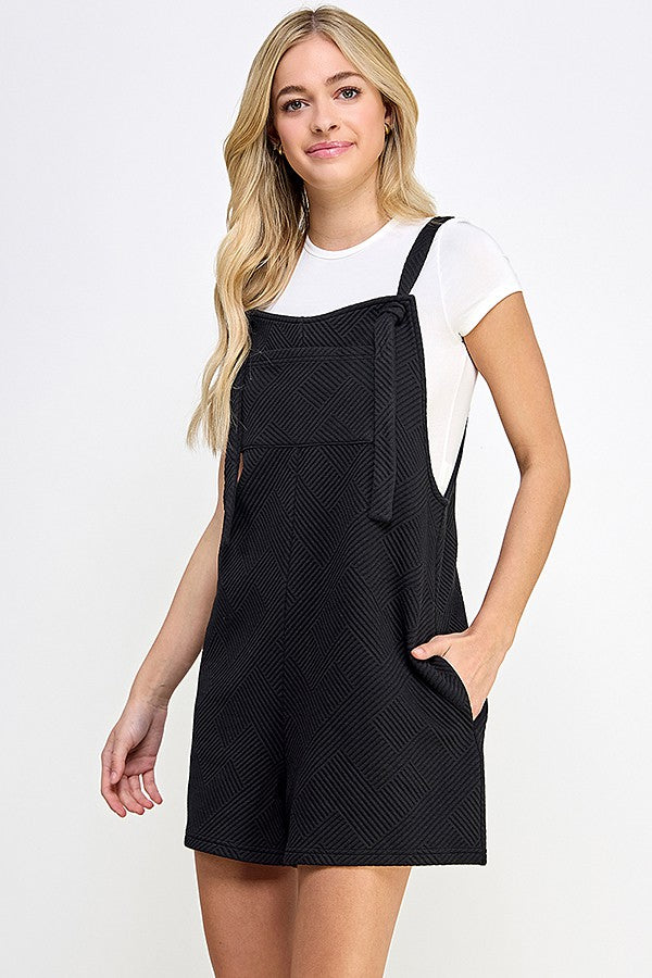 Plus | Textured Short Overall Pants