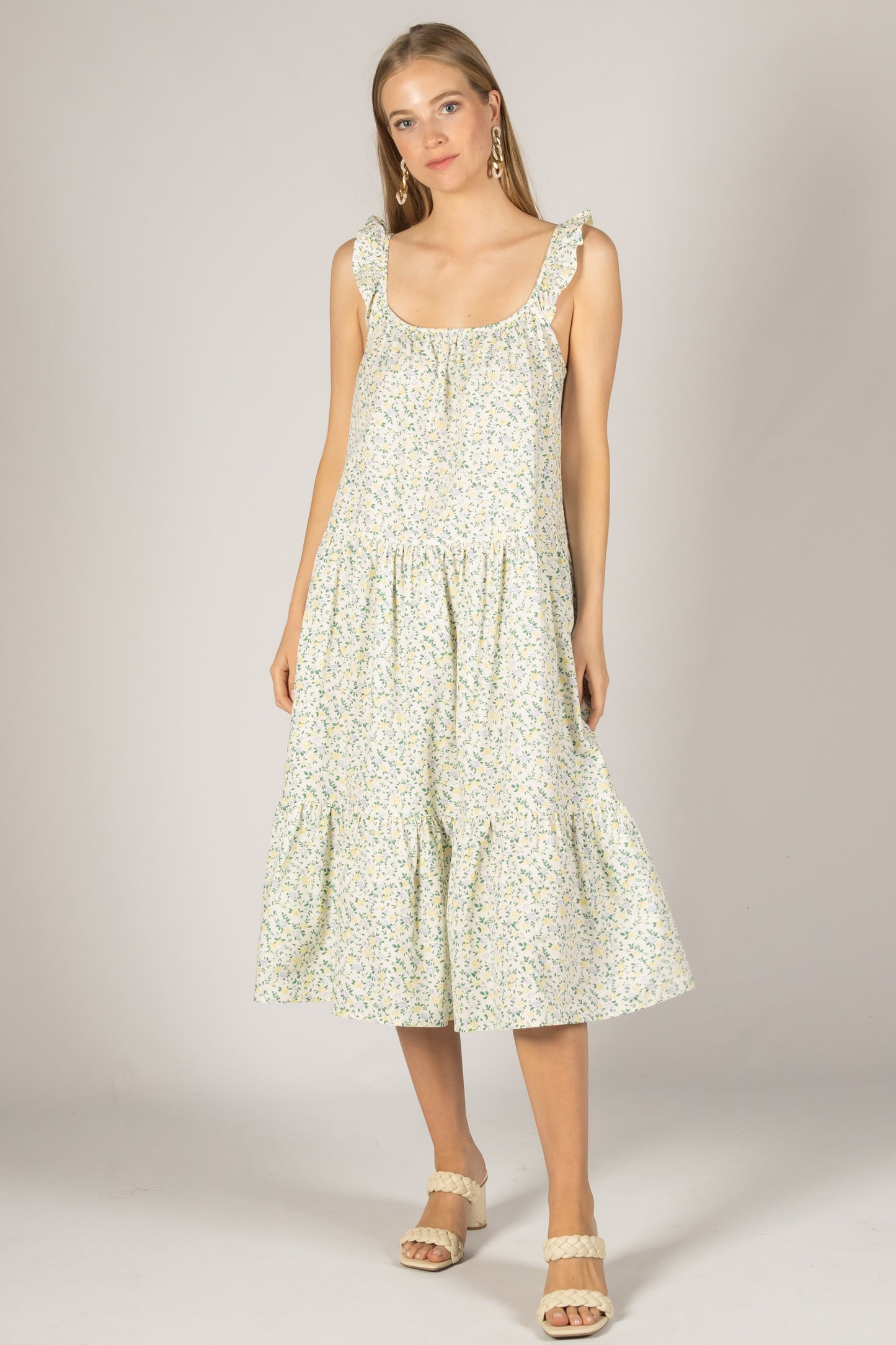 Poplin Ruffle Strap Dress