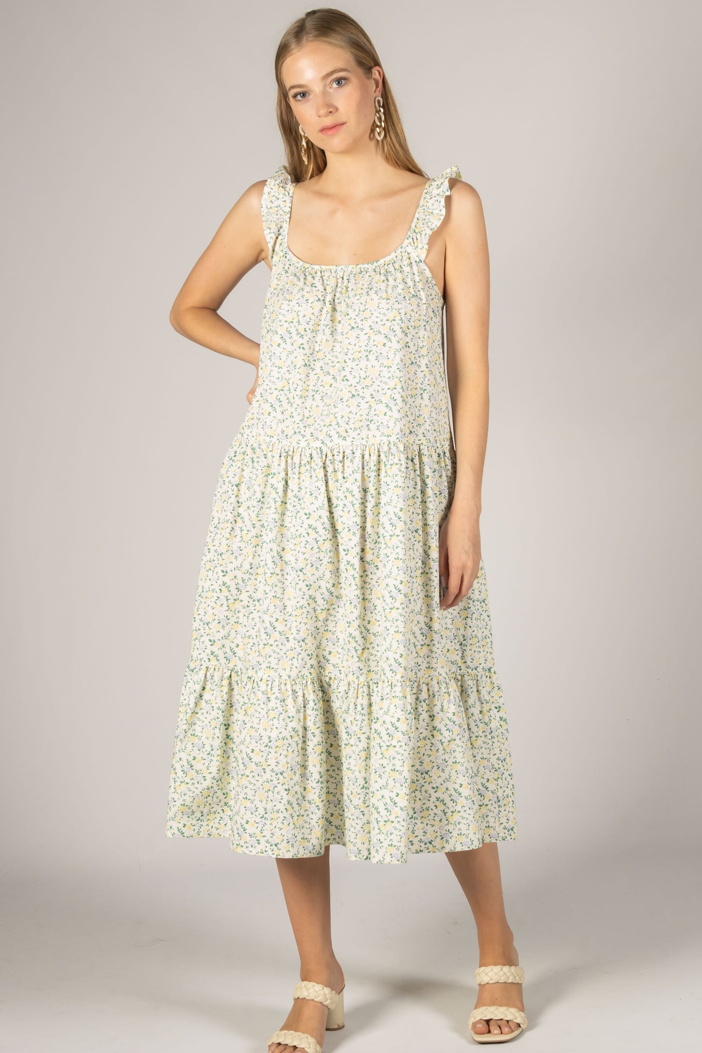 Poplin Ruffle Strap Dress