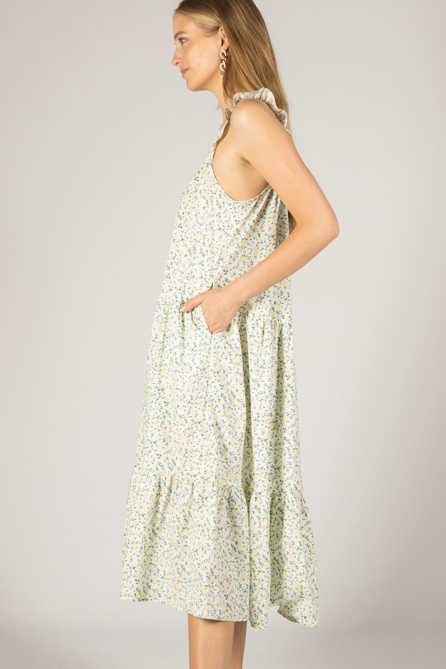 Poplin Ruffle Strap Dress