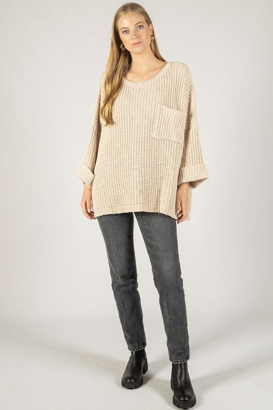 Chenille Oversized Sweater | One Size