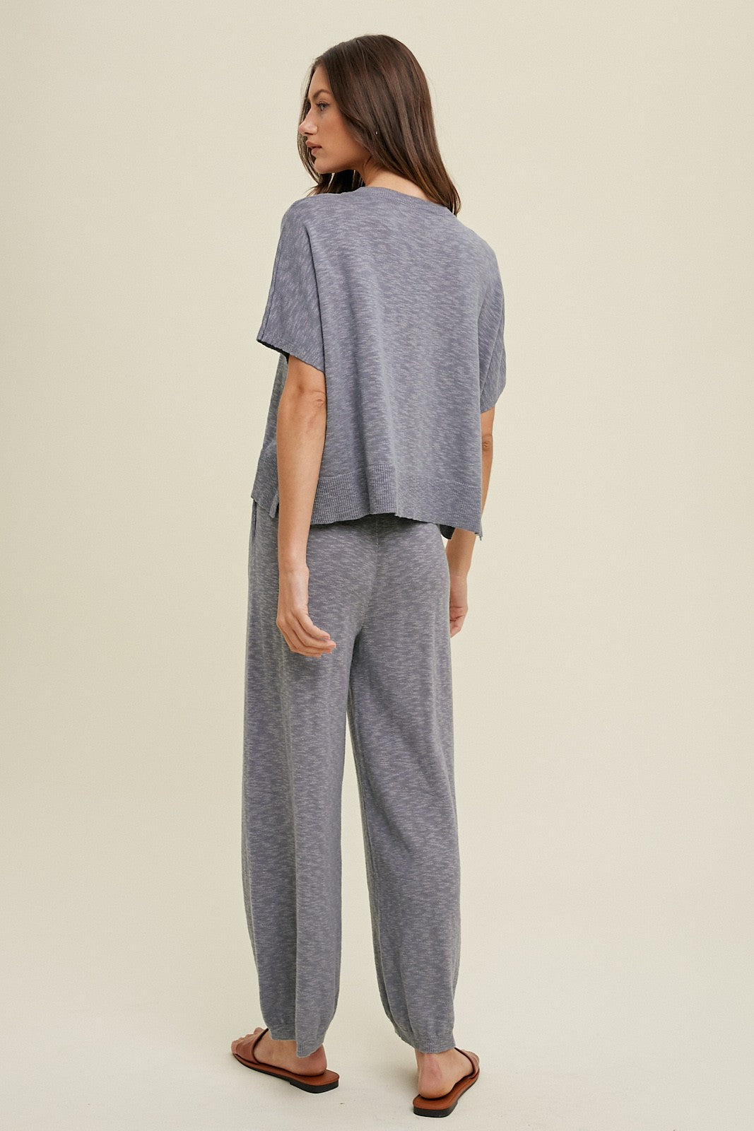Two Piece Slub Sweater Set