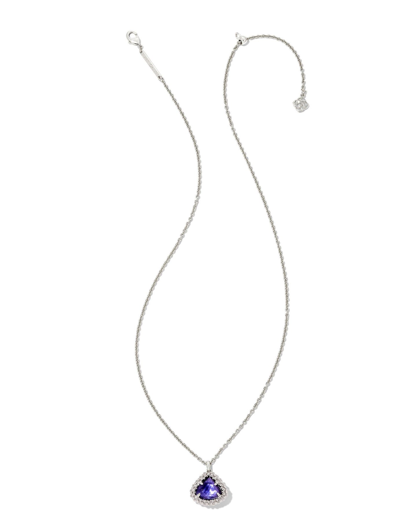 Framed Kendall Necklace | Silver Dark Lavender Illusion