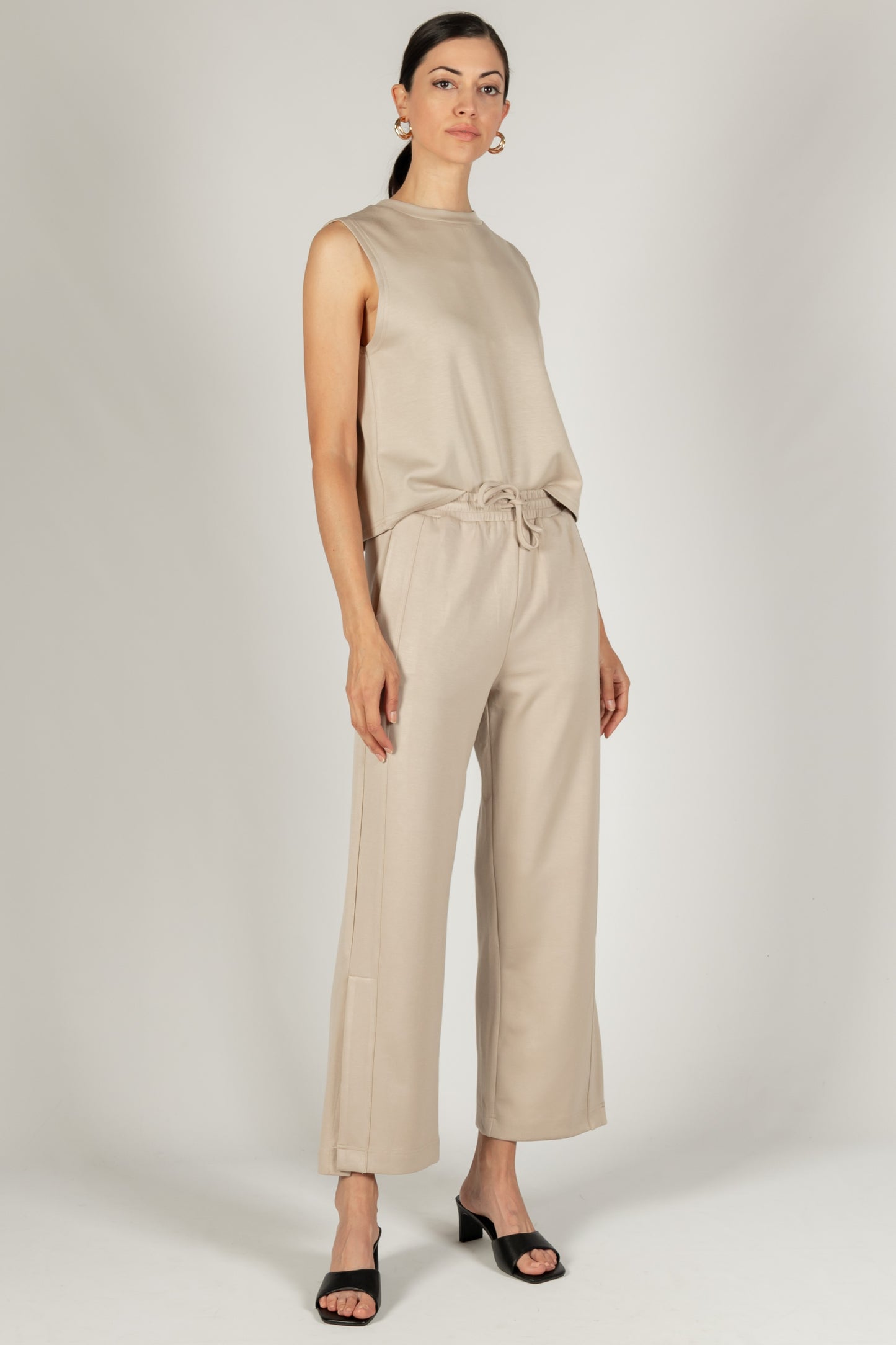 Scuba Side Binding Wide Leg Pants