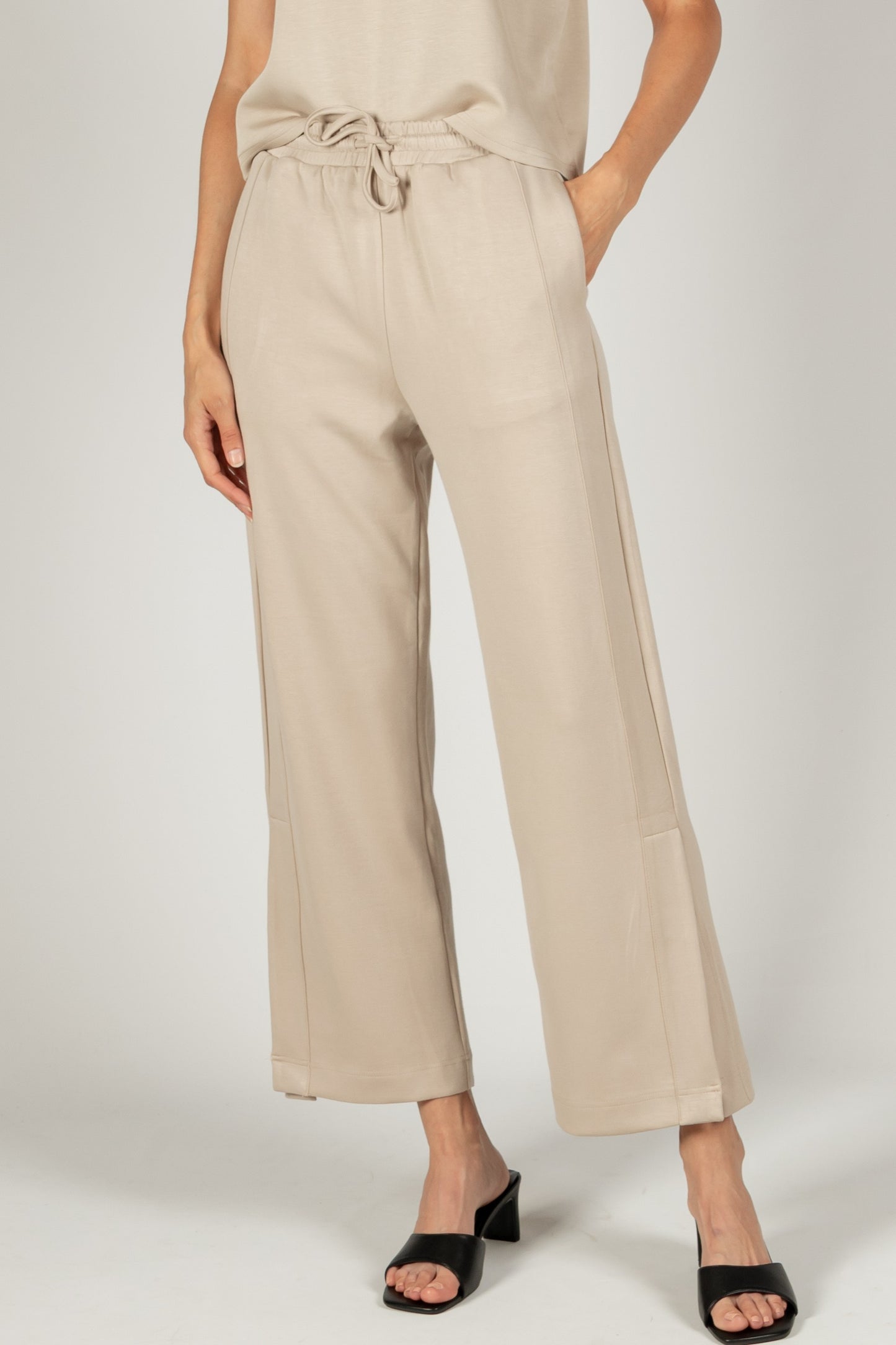 Scuba Side Binding Wide Leg Pants