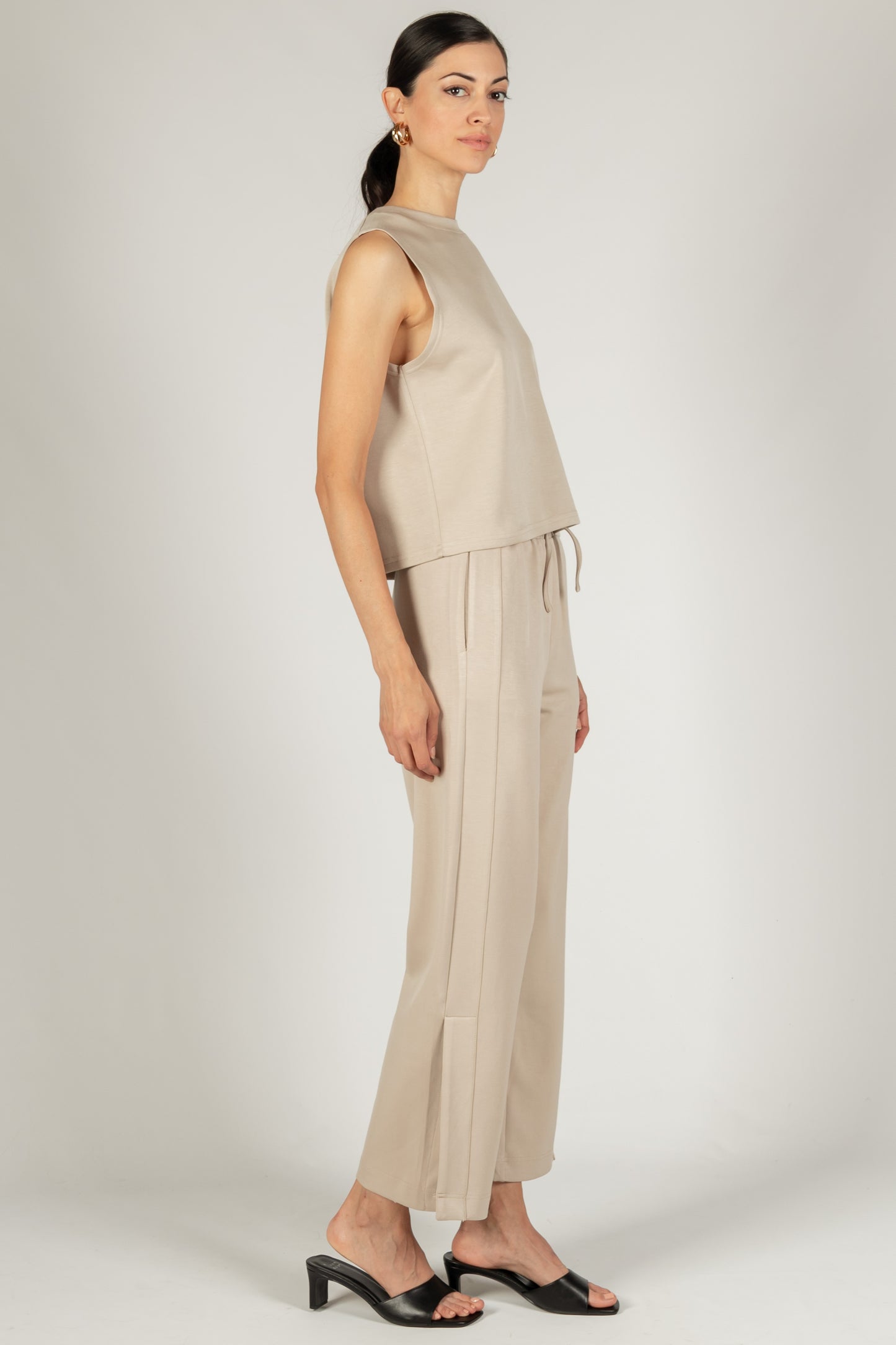 Scuba Side Binding Wide Leg Pants