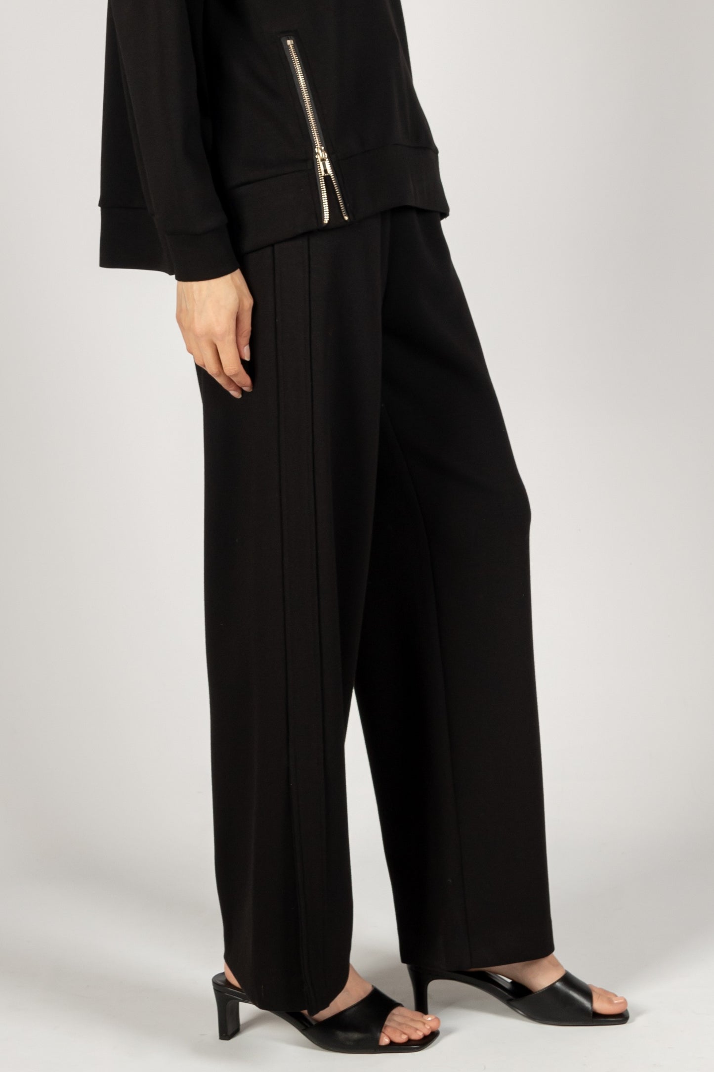 Scuba Side Binding Wide Leg Pants