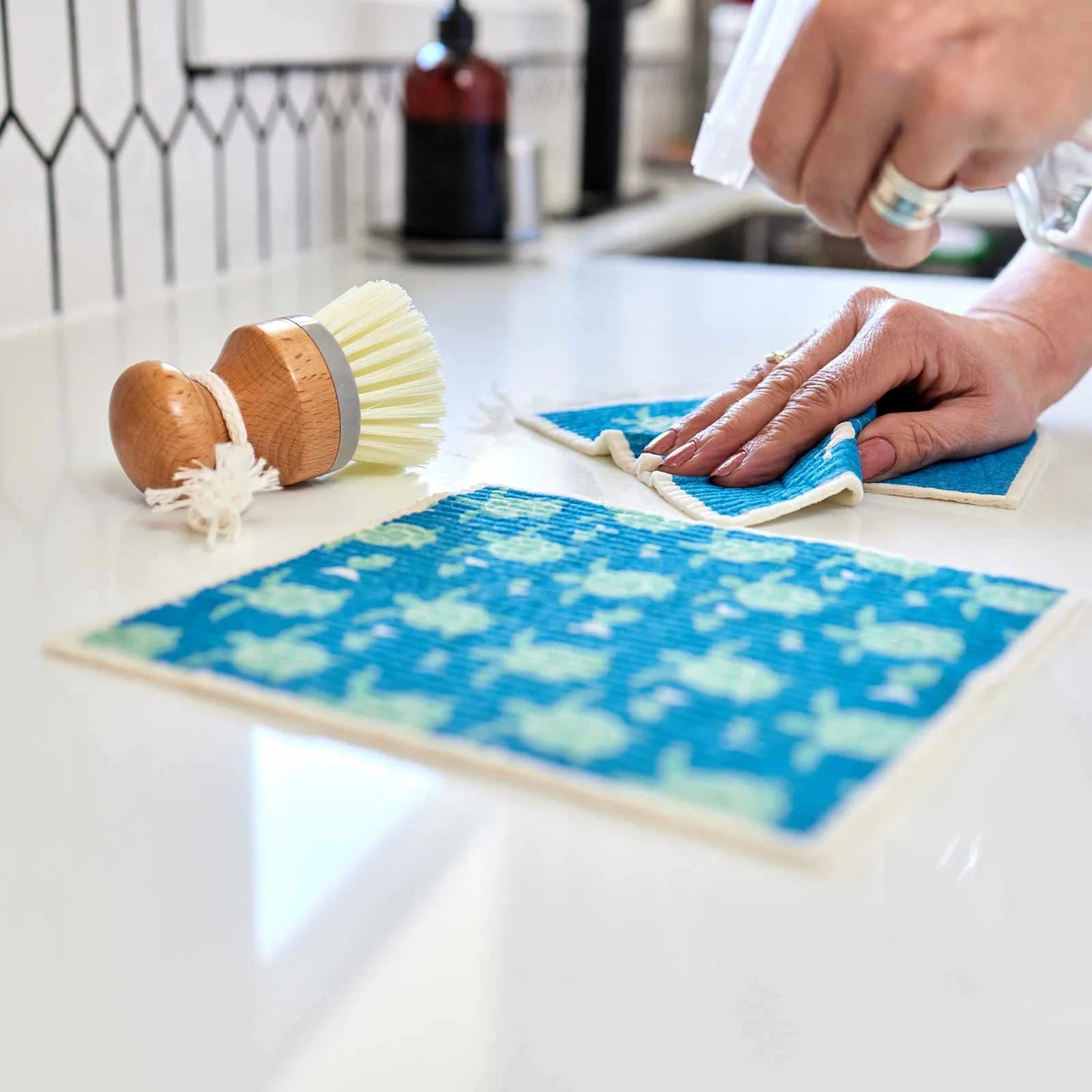 Eco-Friendly Blu Sponge Cloth Set of 2 | Save The Oceans