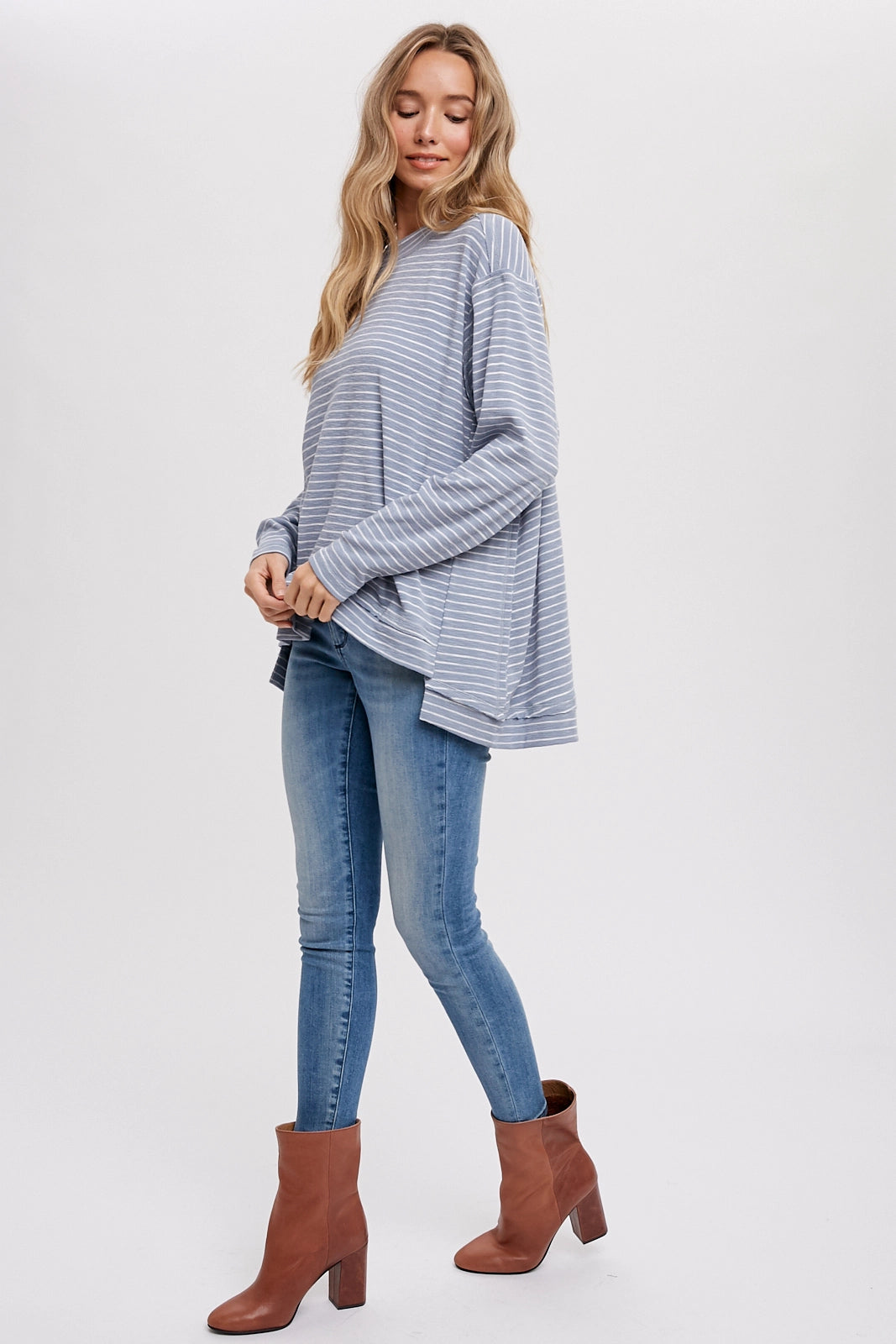 Crewneck Slouchy Stripe Top