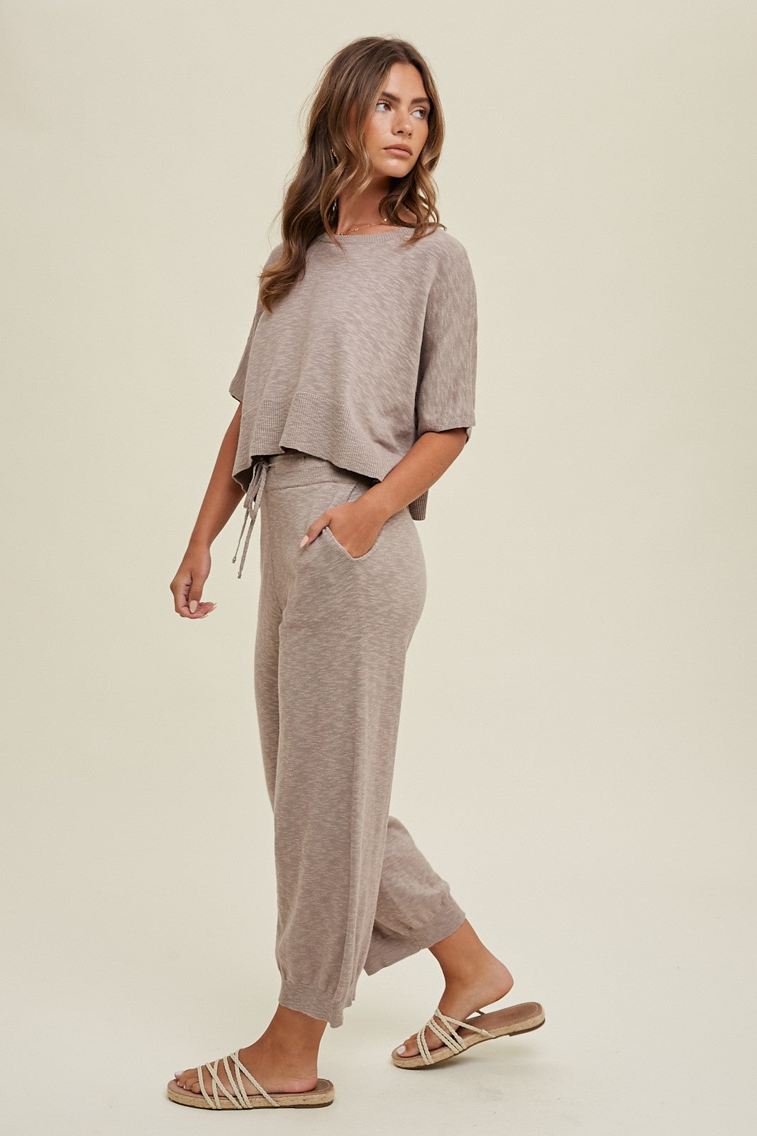 Two Piece Slub Sweater Set