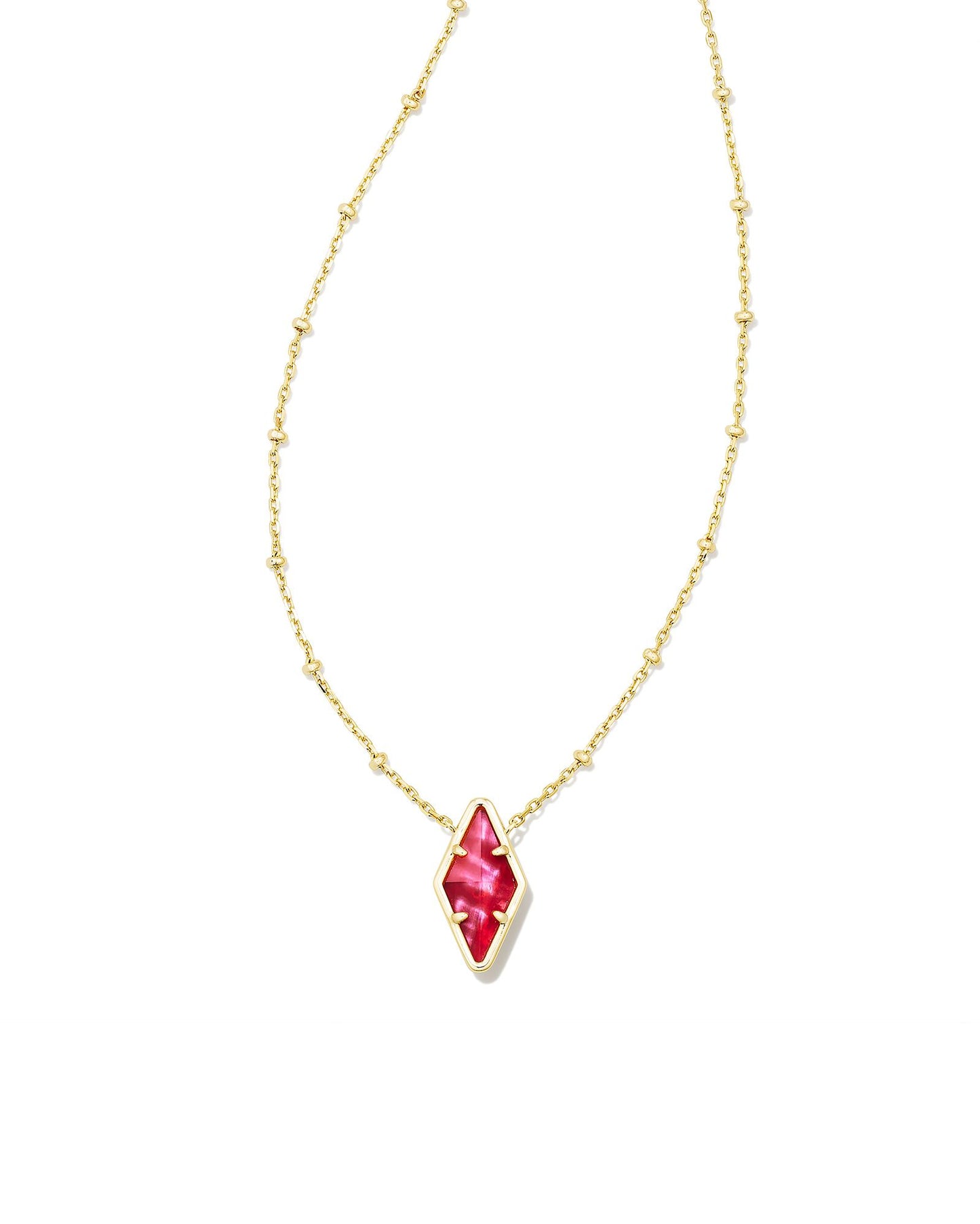 Kinsley Pendant Necklace | Gold & Raspberry Illusion