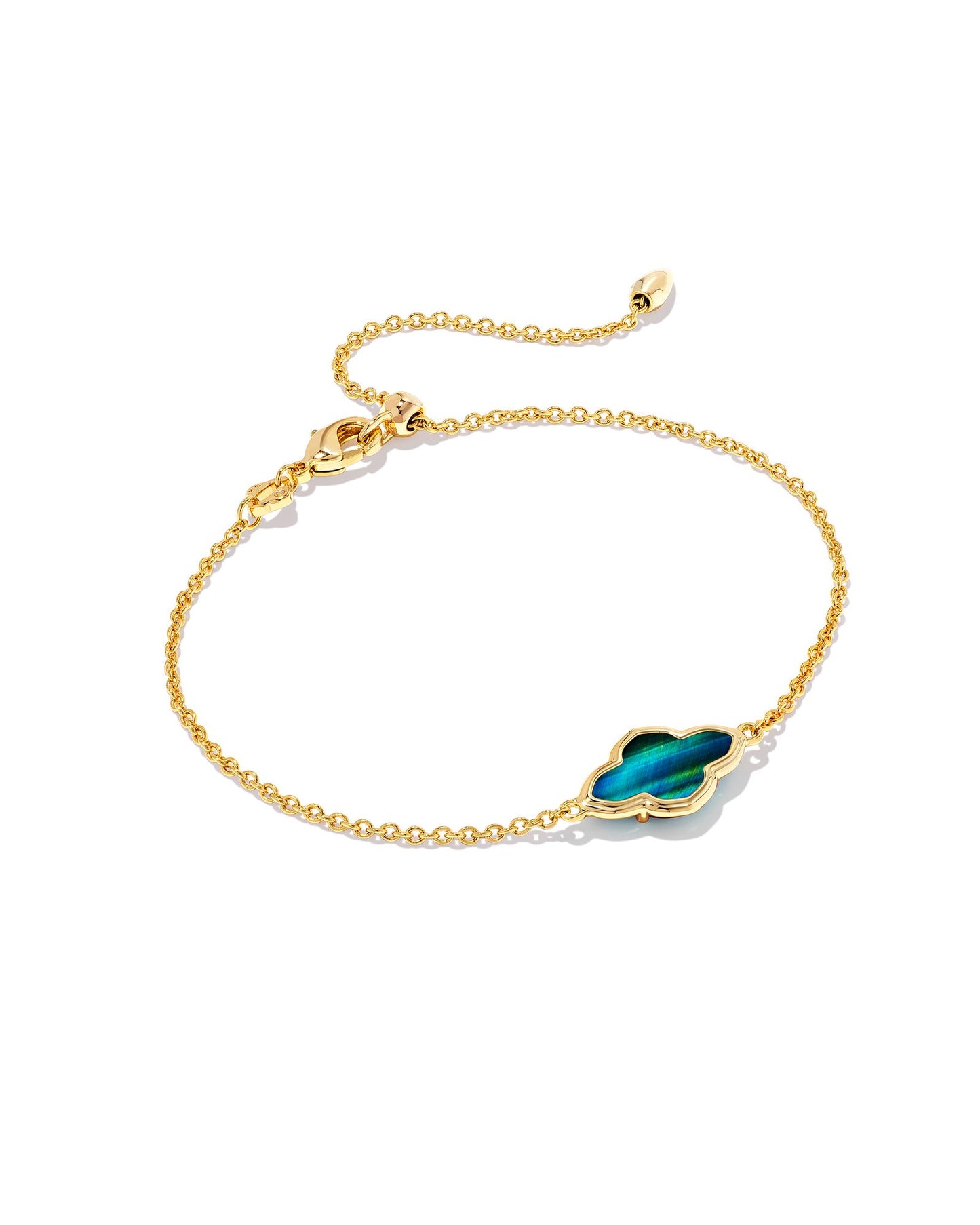 Framed Abbie Chain Bracelet | Gold & Teal Tigers Eye