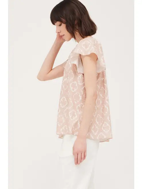 Pink Sand Button Down Blouse