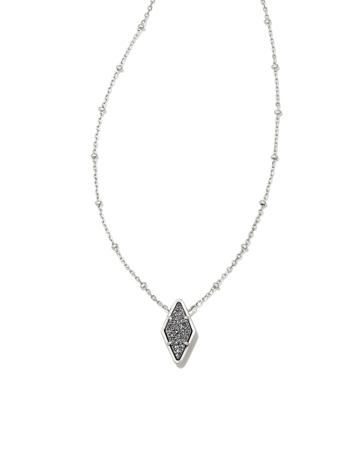 Kinsley Pendant Necklace | Silver & Platinum Drusy