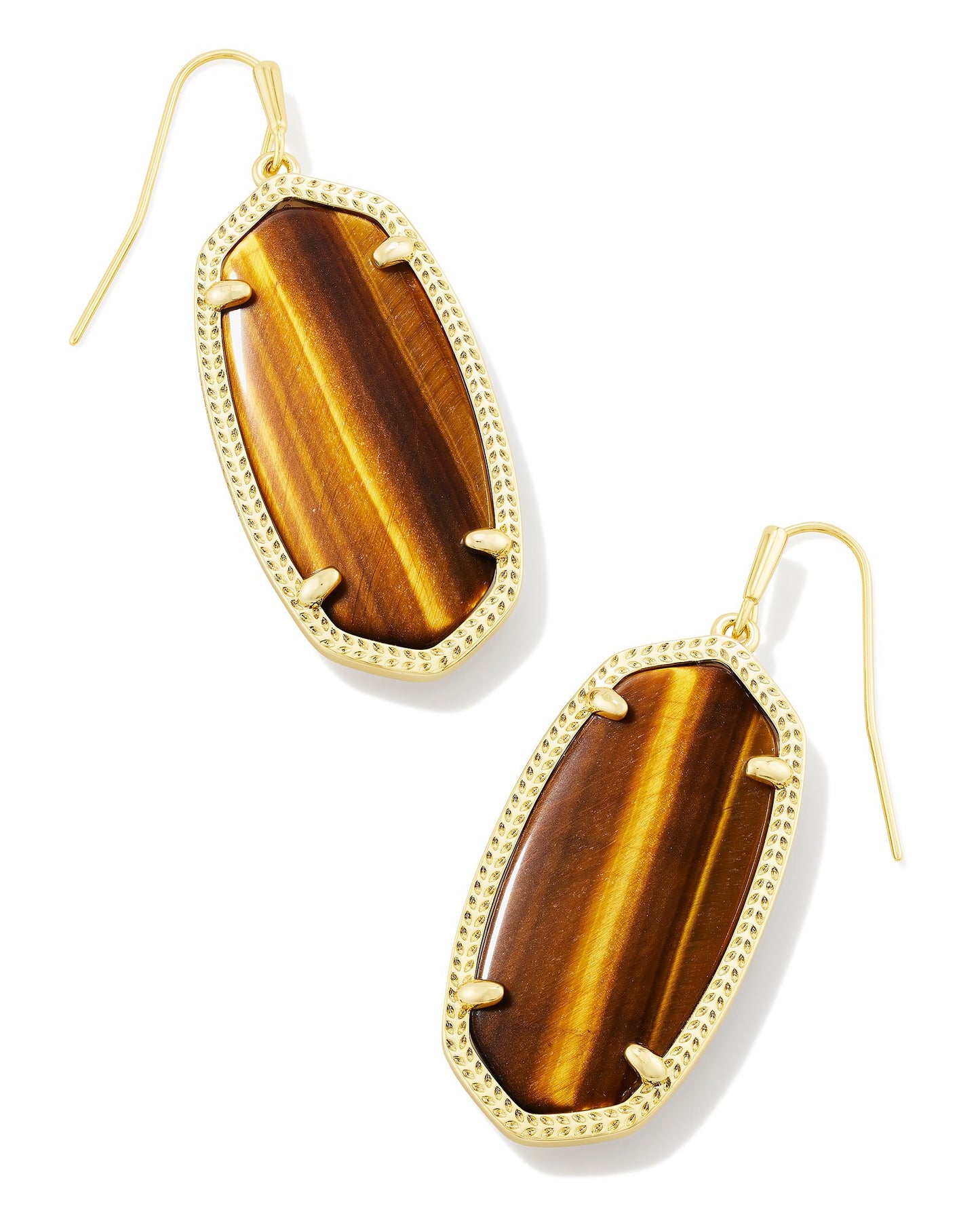 Elle Earrings | Gold & Brown Tigers Eye