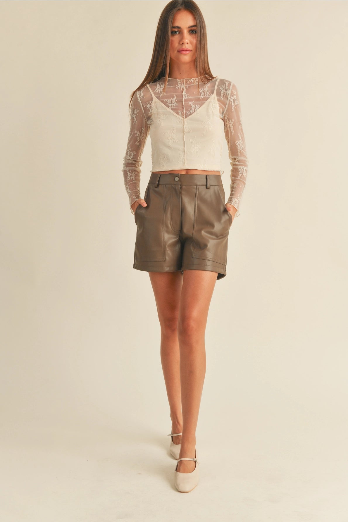 Faux Leather Shorts