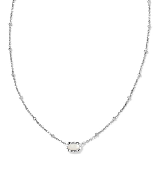 Mini Elisa Satellite Necklace | Silver & Ivory Mother-of-Pearl