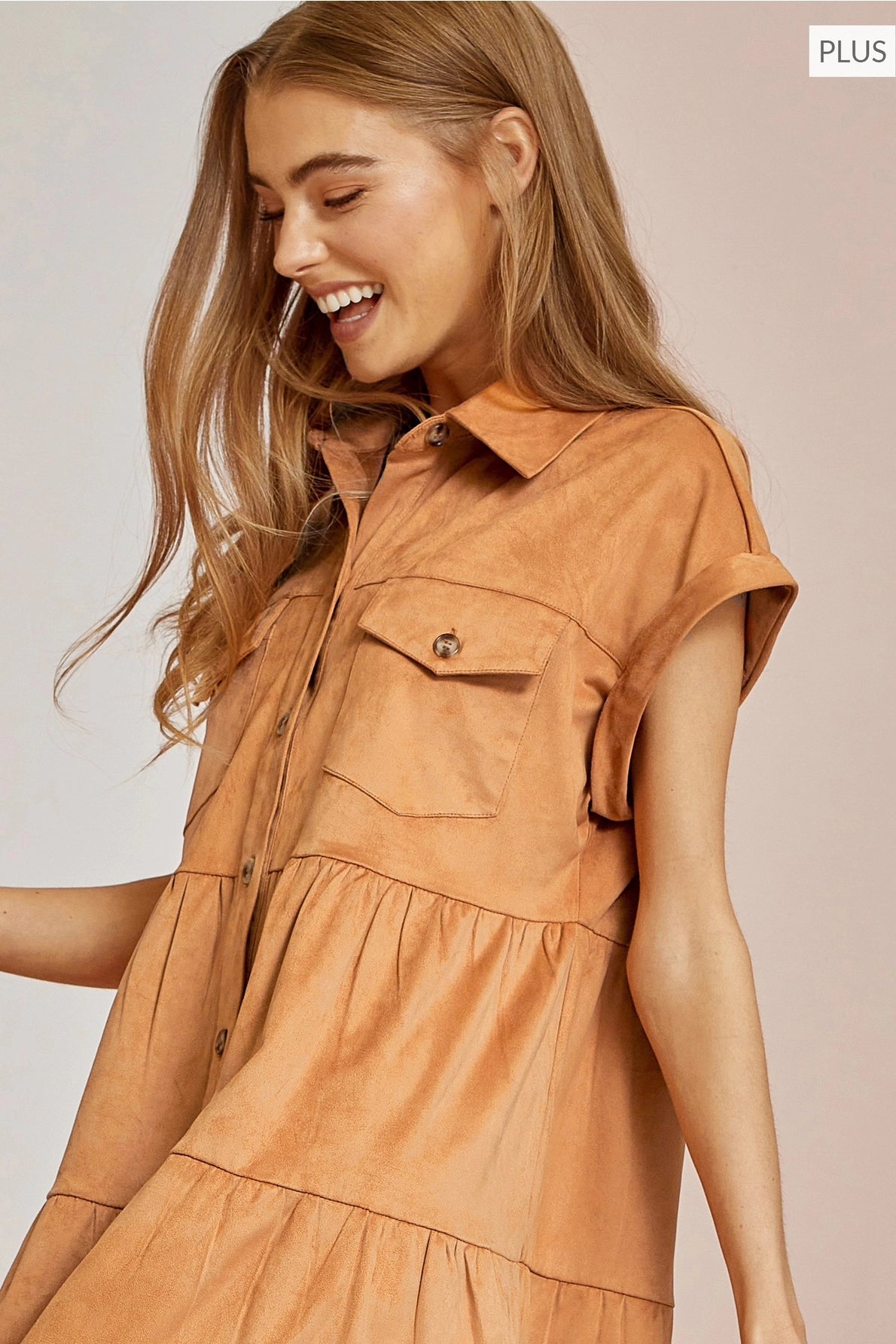 Plus | Fun Denim Button Down Dress