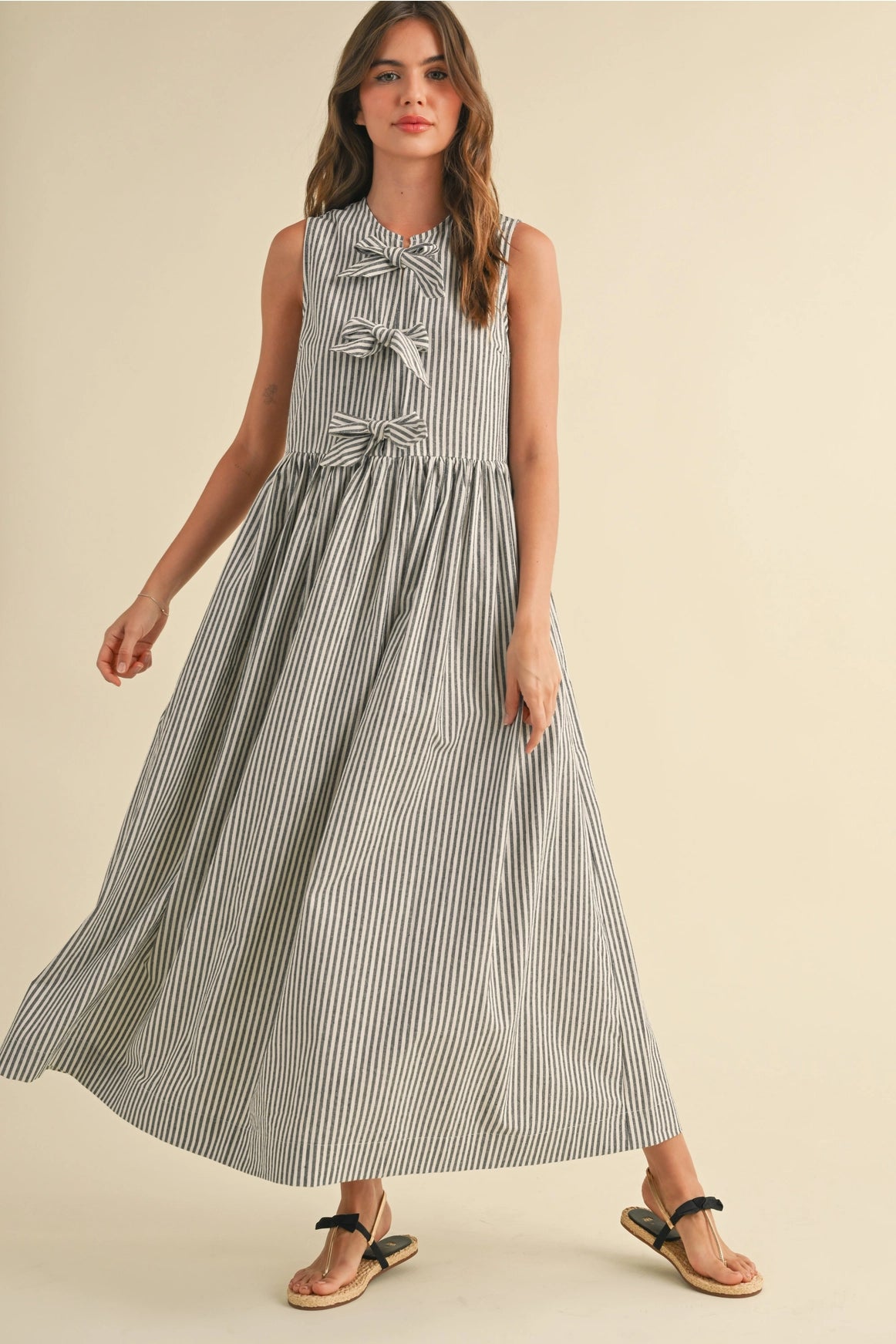 Tie Front Dress With Bow