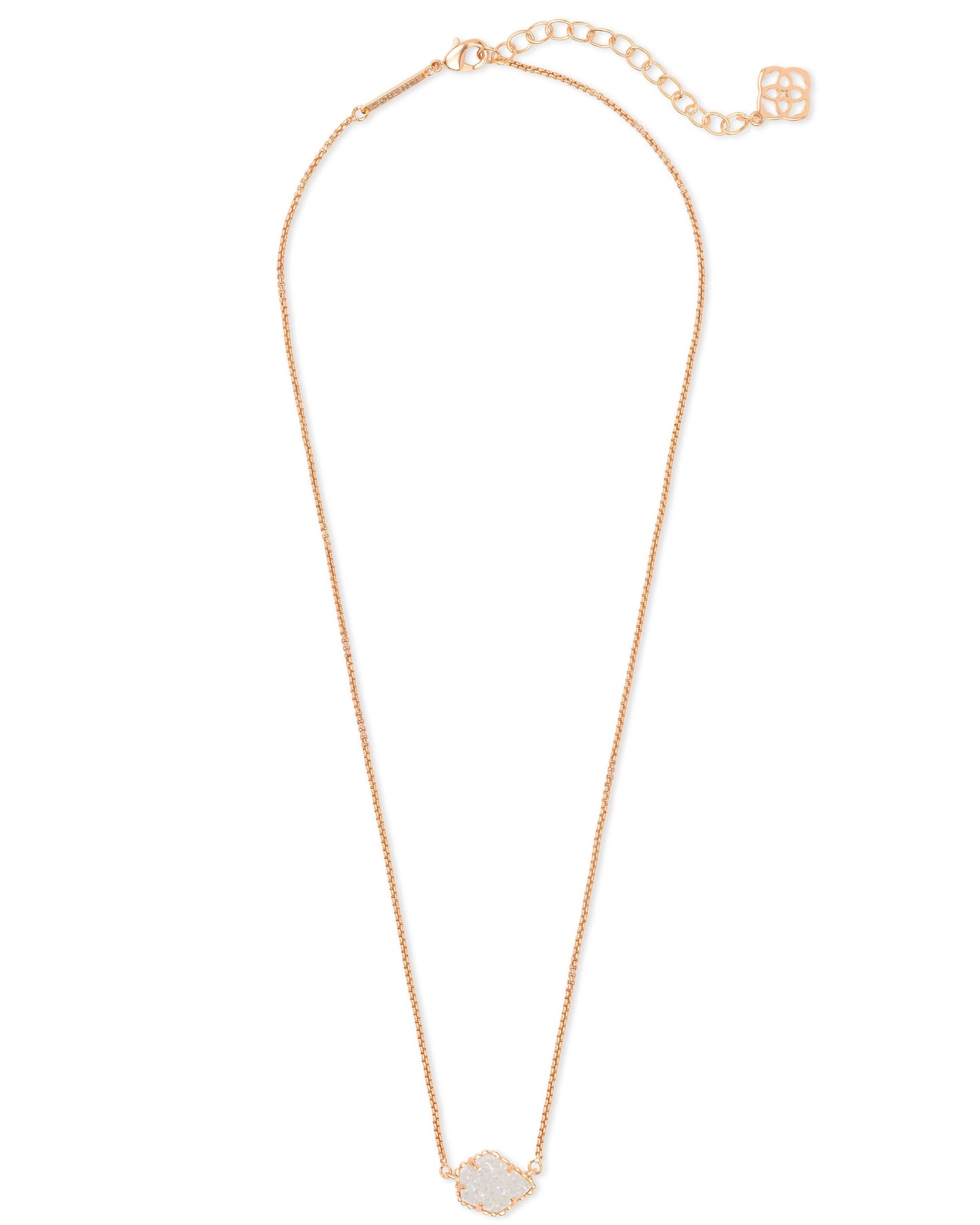 Tess Necklace | Rose GOld & Iridescent Drusy