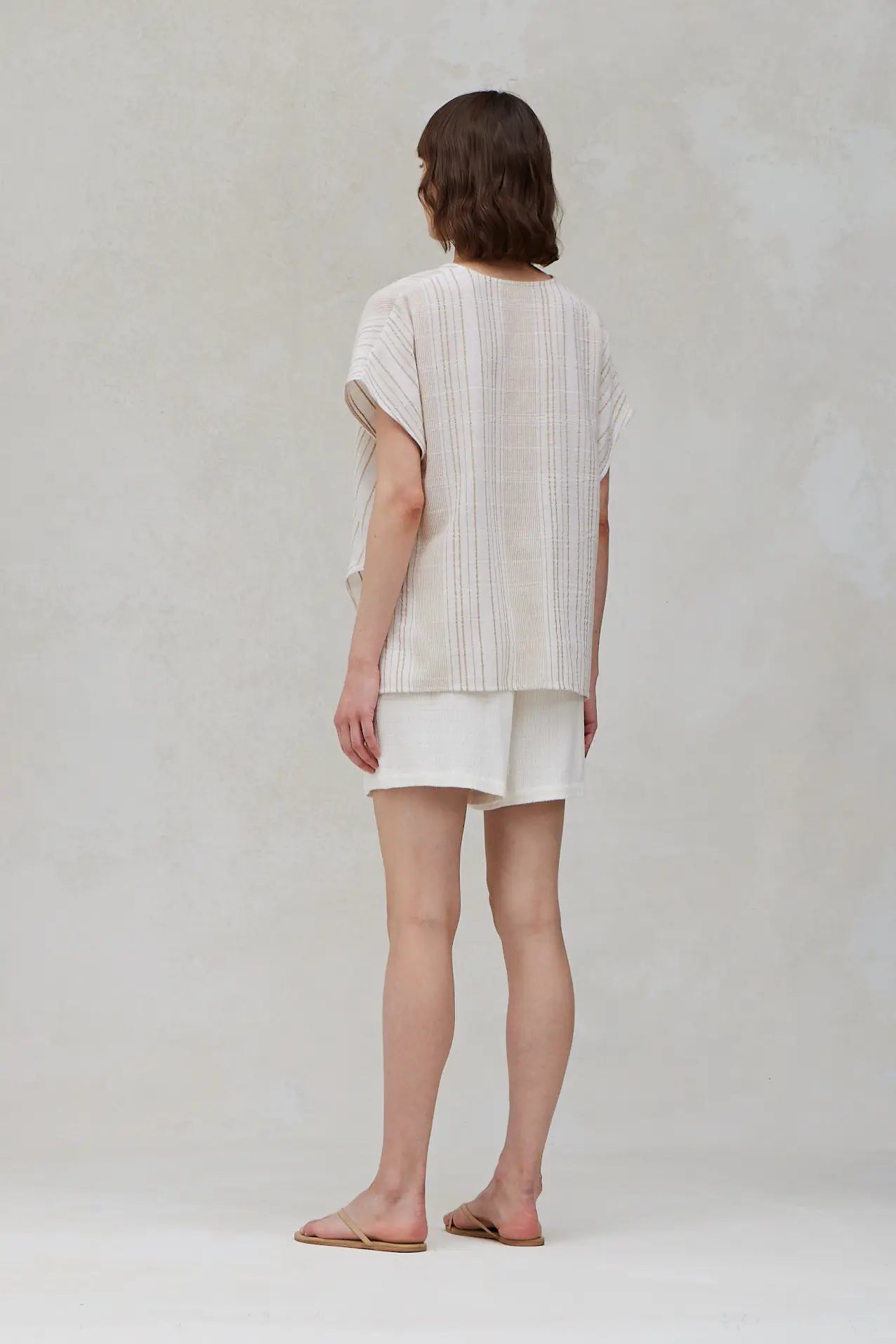Stripe V-Neck Boxy Blouse