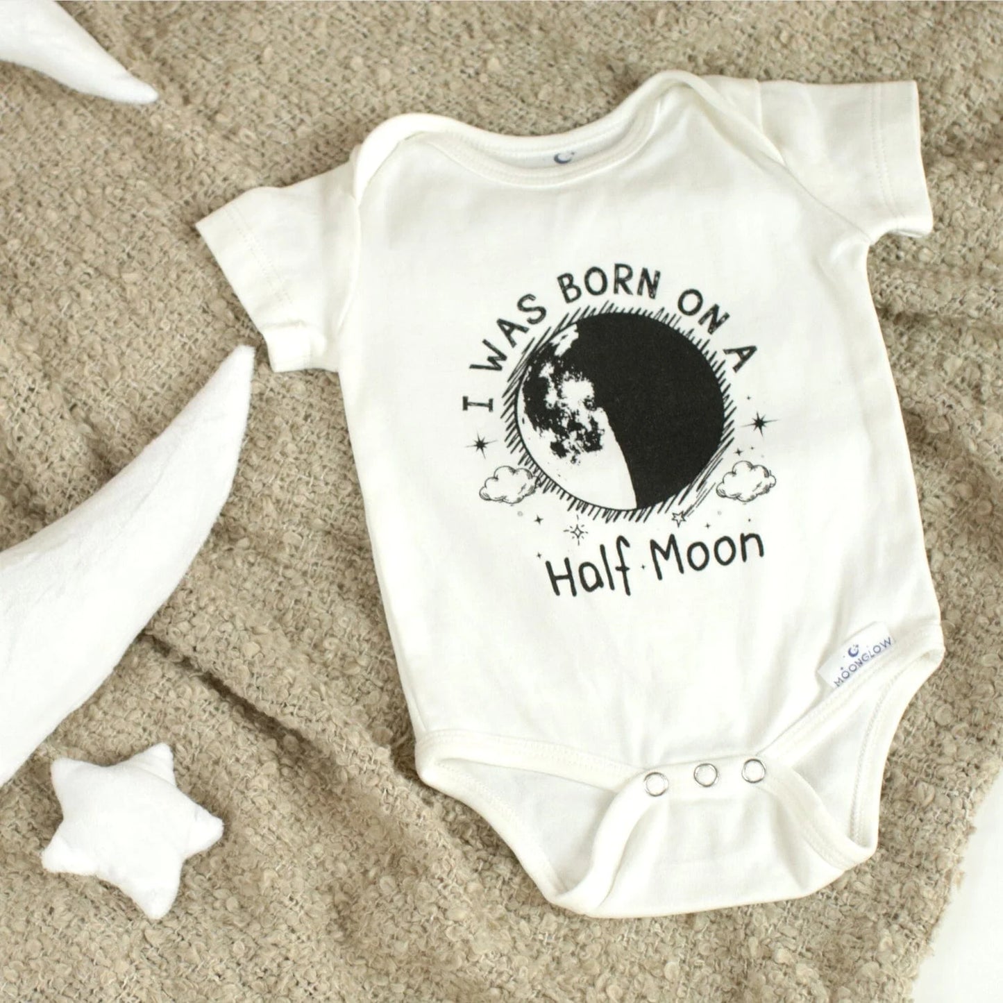 The Birth Moon Sleepy Baby Onesie
