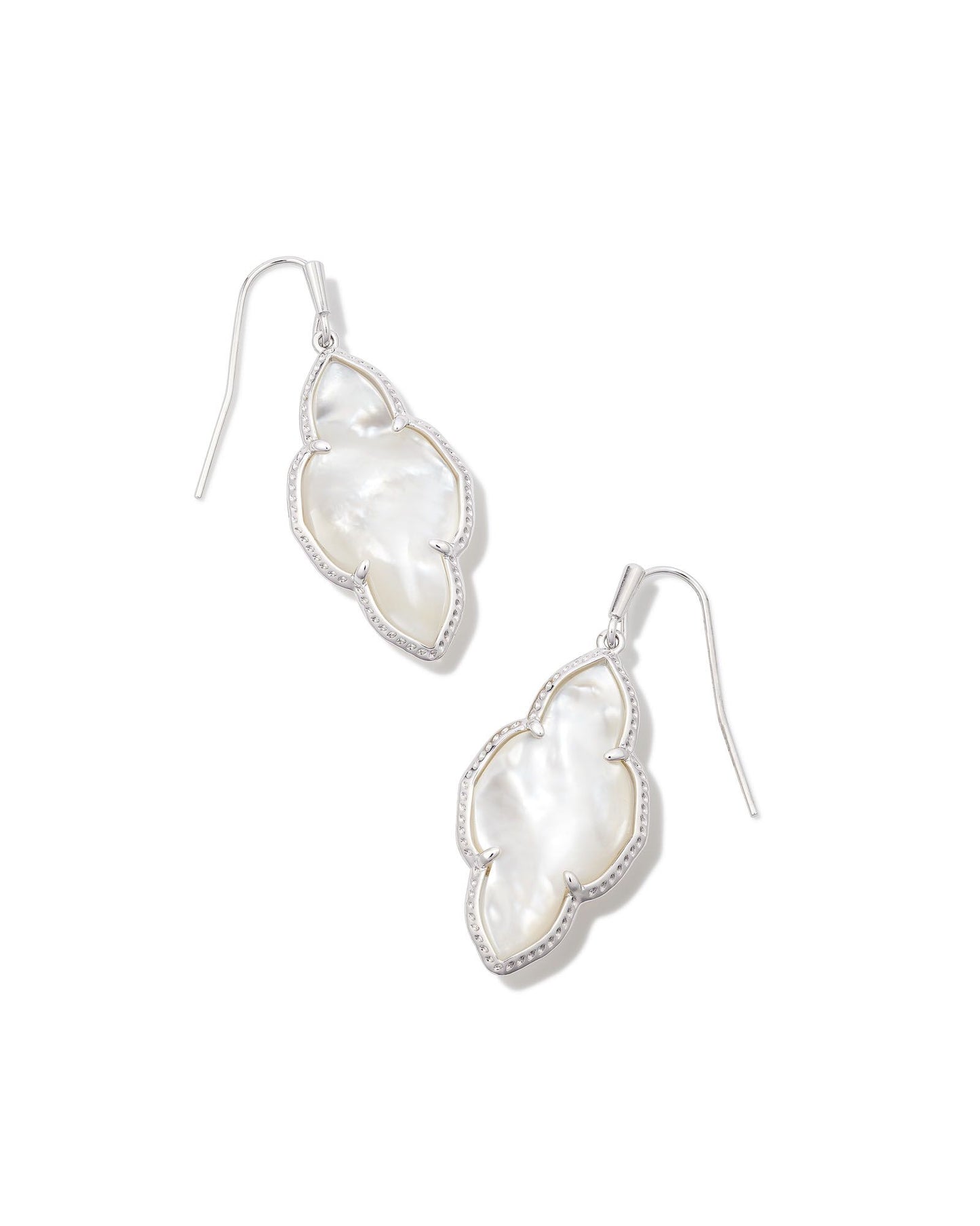 Abbie Silver Drop Earrings | Ivory Mother-of-Pearl