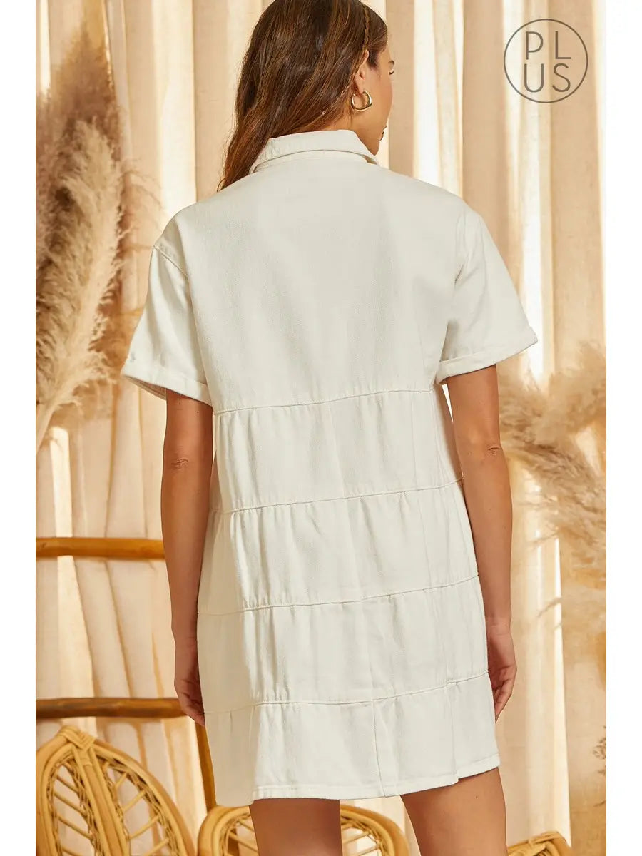 Plus | Button Down Babydoll Dress