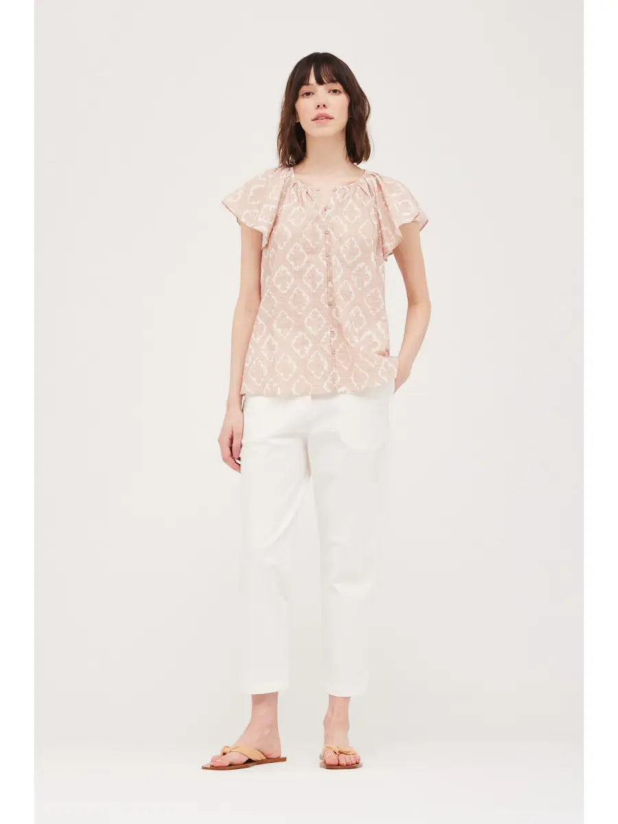 Pink Sand Button Down Blouse