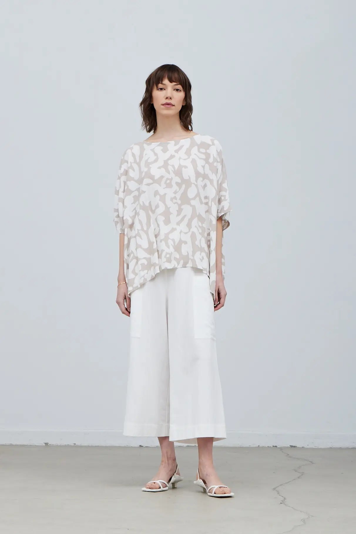 Rayon Print Boxy Blouse