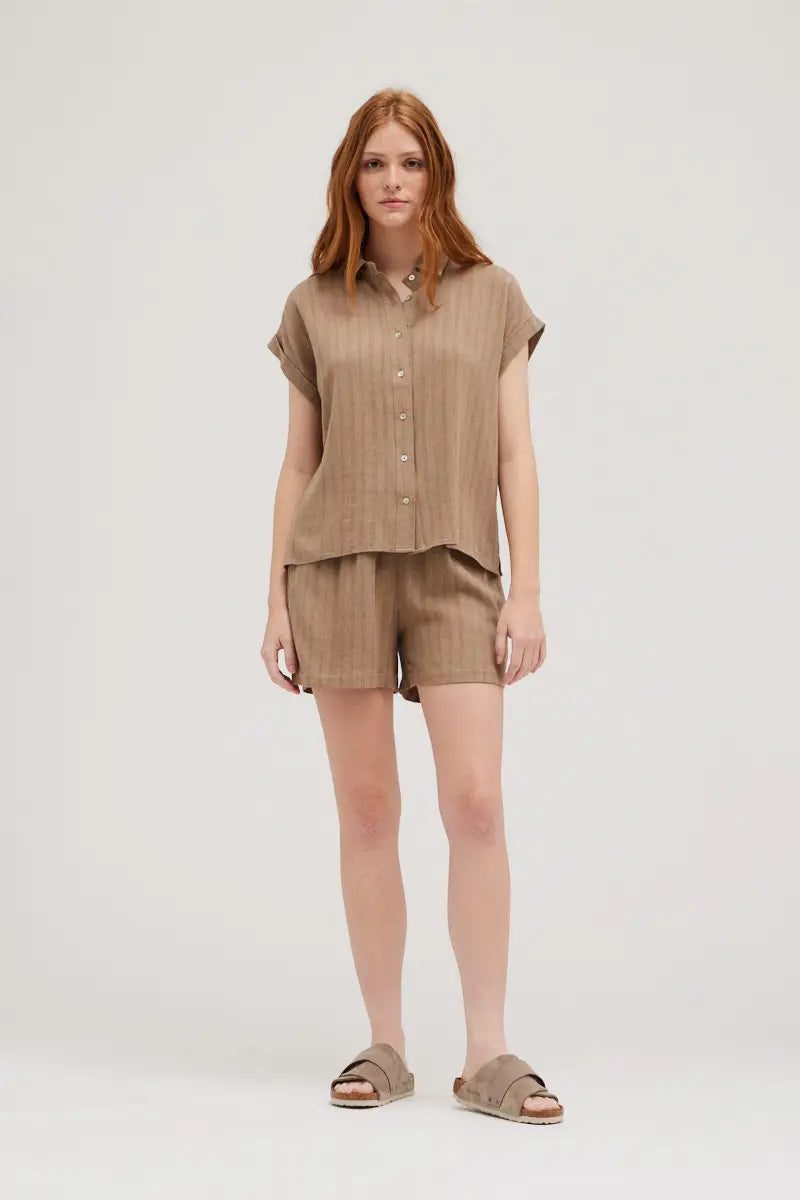 Linen Stripe Shorts