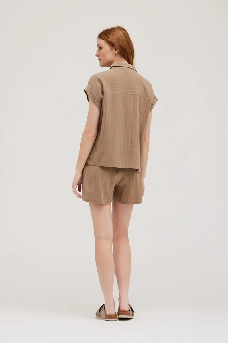 Linen Stripe Shorts