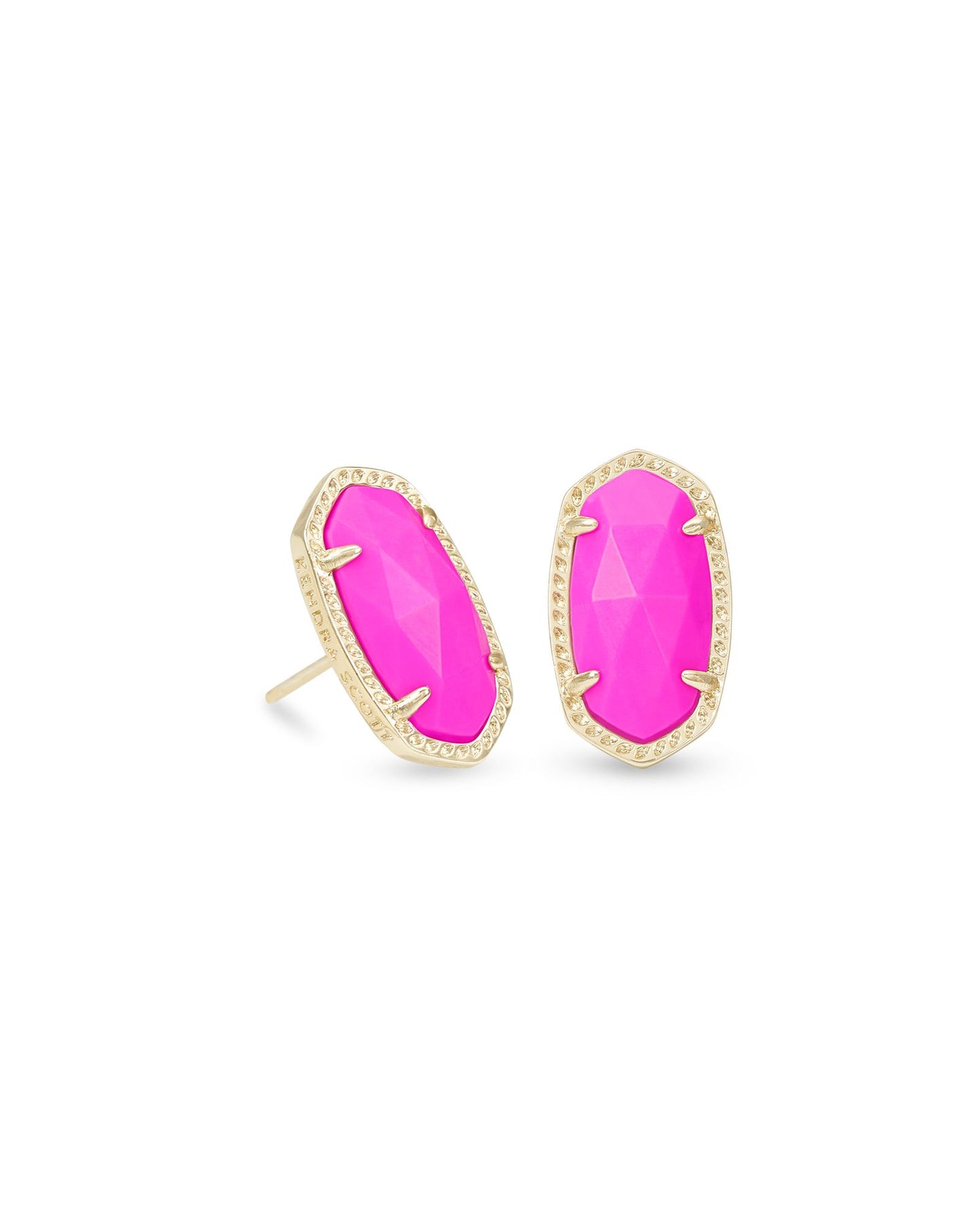 Ellie Gold Stud Earrings | Magenta